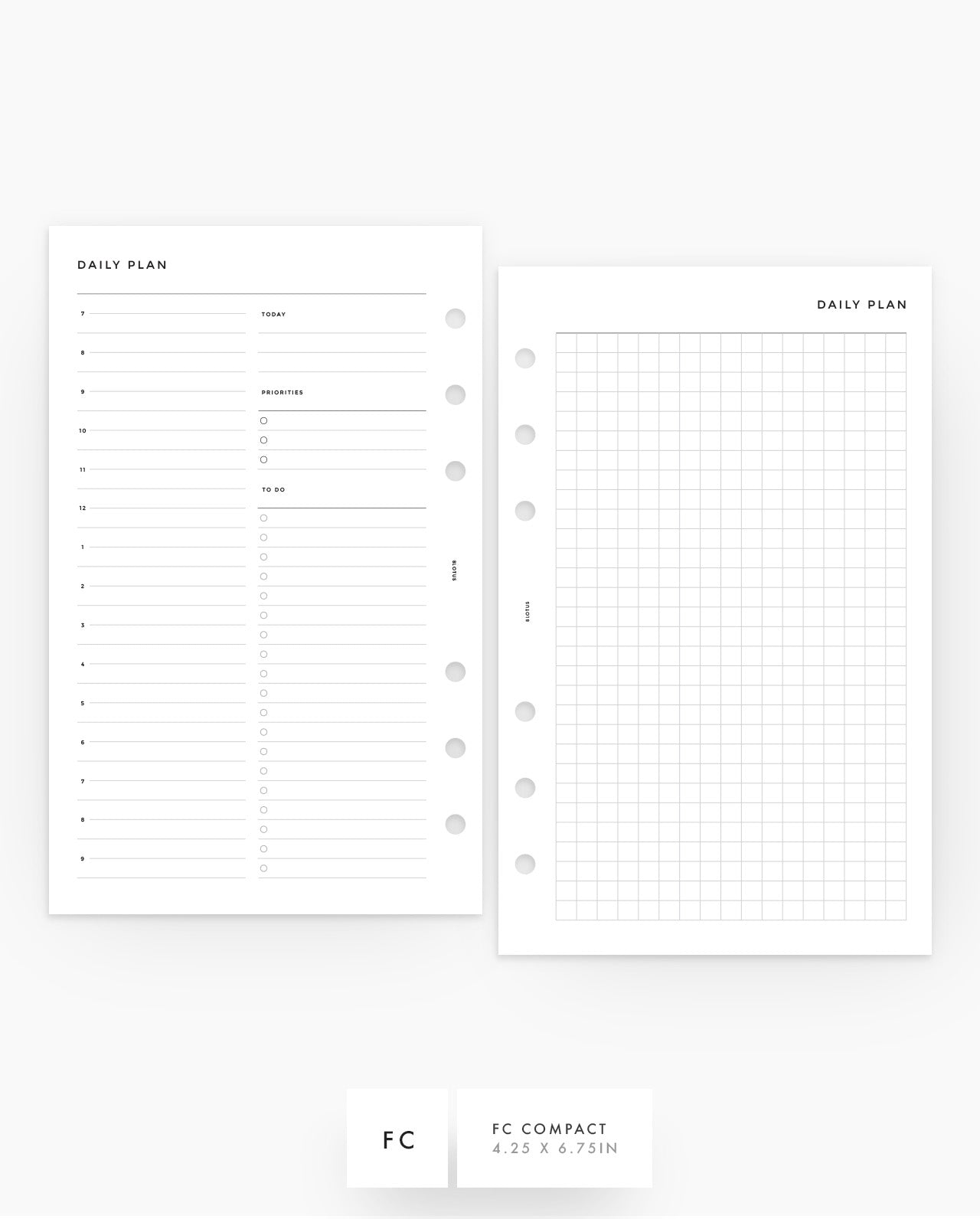 MN181 - Daily Plan Half Hour Planner Inserts - DO2P - SPECIAL ORDER