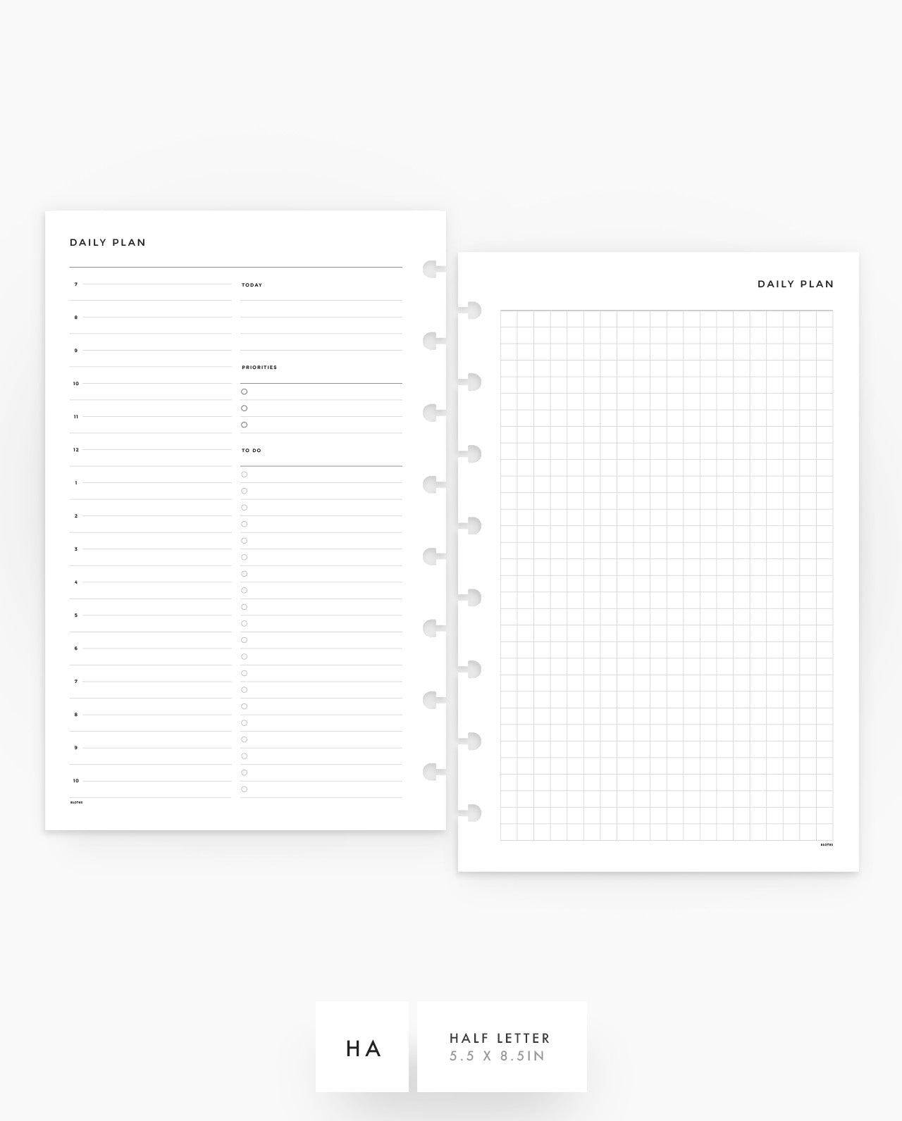 MN181 - Daily Plan Half Hour Planner Inserts - DO2P - SPECIAL ORDER