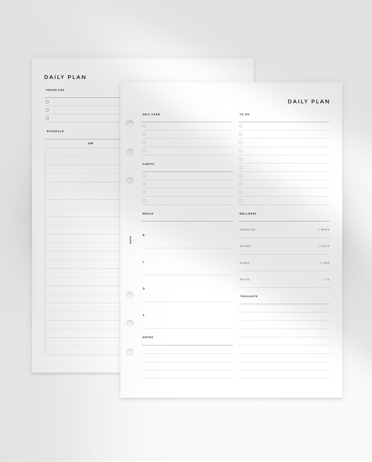 MN266 - Daily Plan & Journal - Printable Planner Inserts PDF
