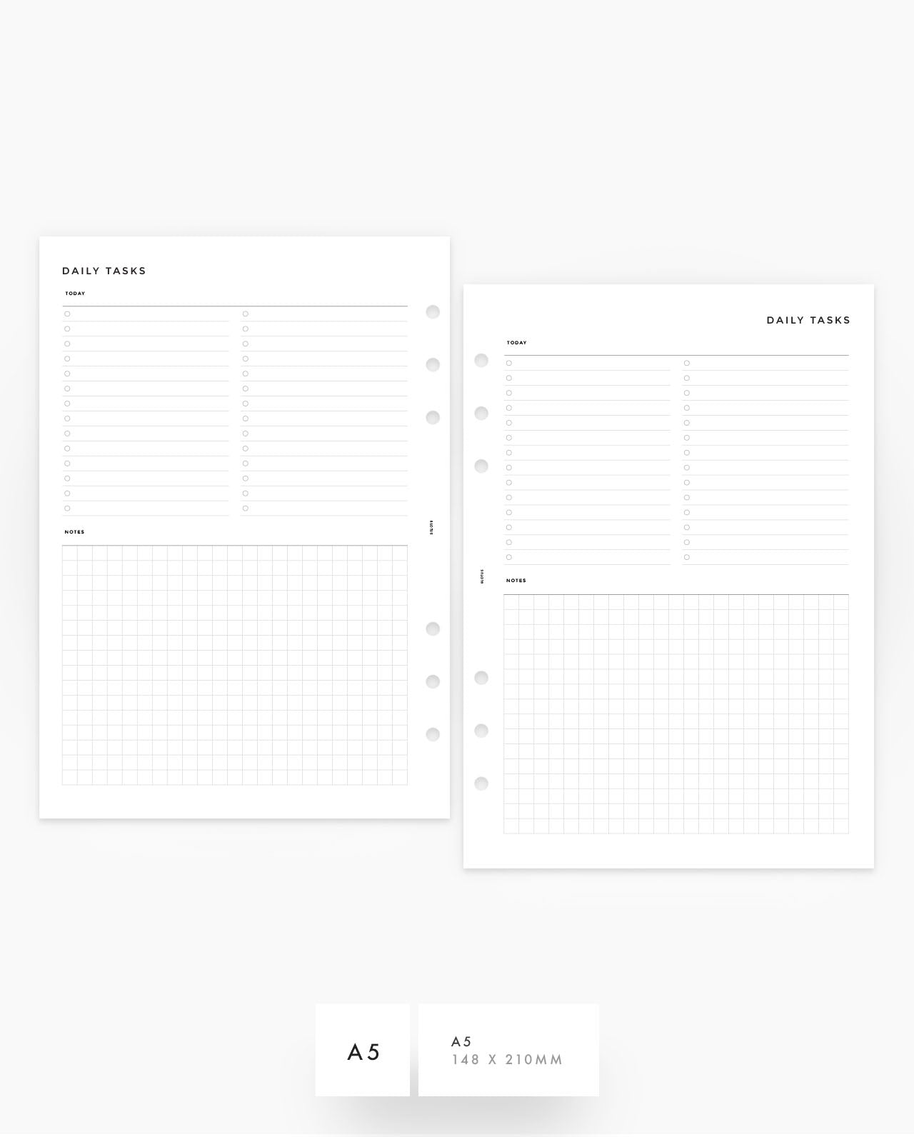 MN047 - Daily To Do & Grid Notes - Planner Inserts (SPECIAL ORDER)