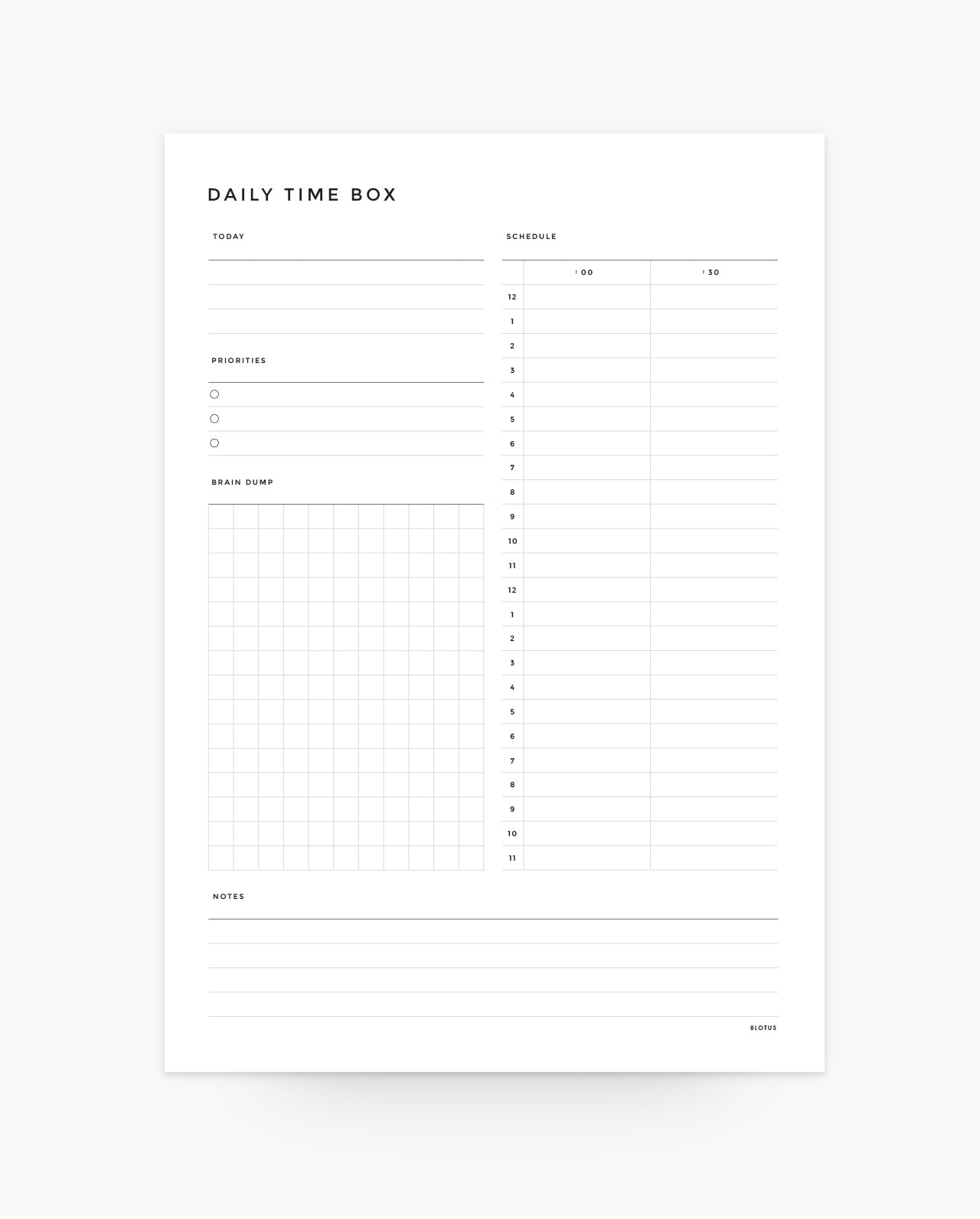 MN068 - Daily Time Box - Notepad