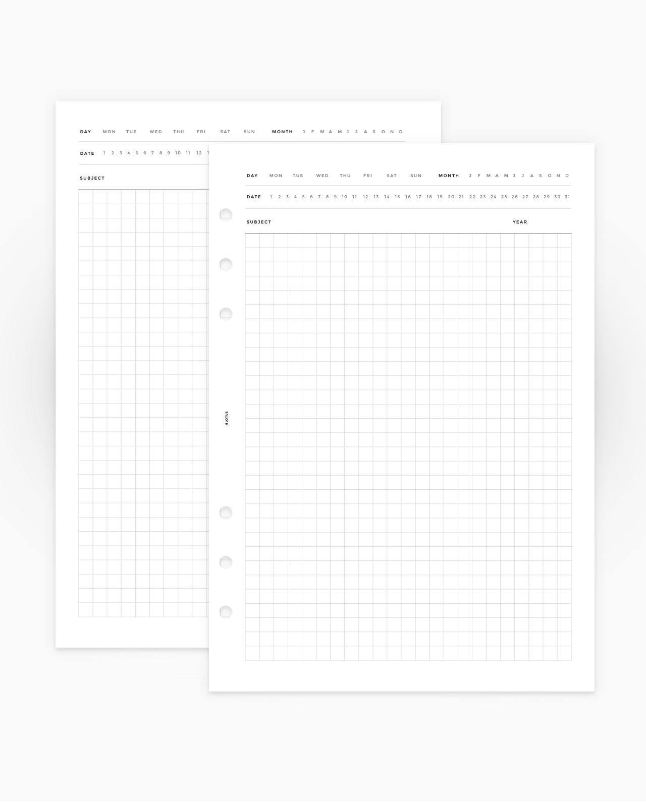 MN265 - Dated Grid Notes - Planner Inserts - SPECIAL ORDER