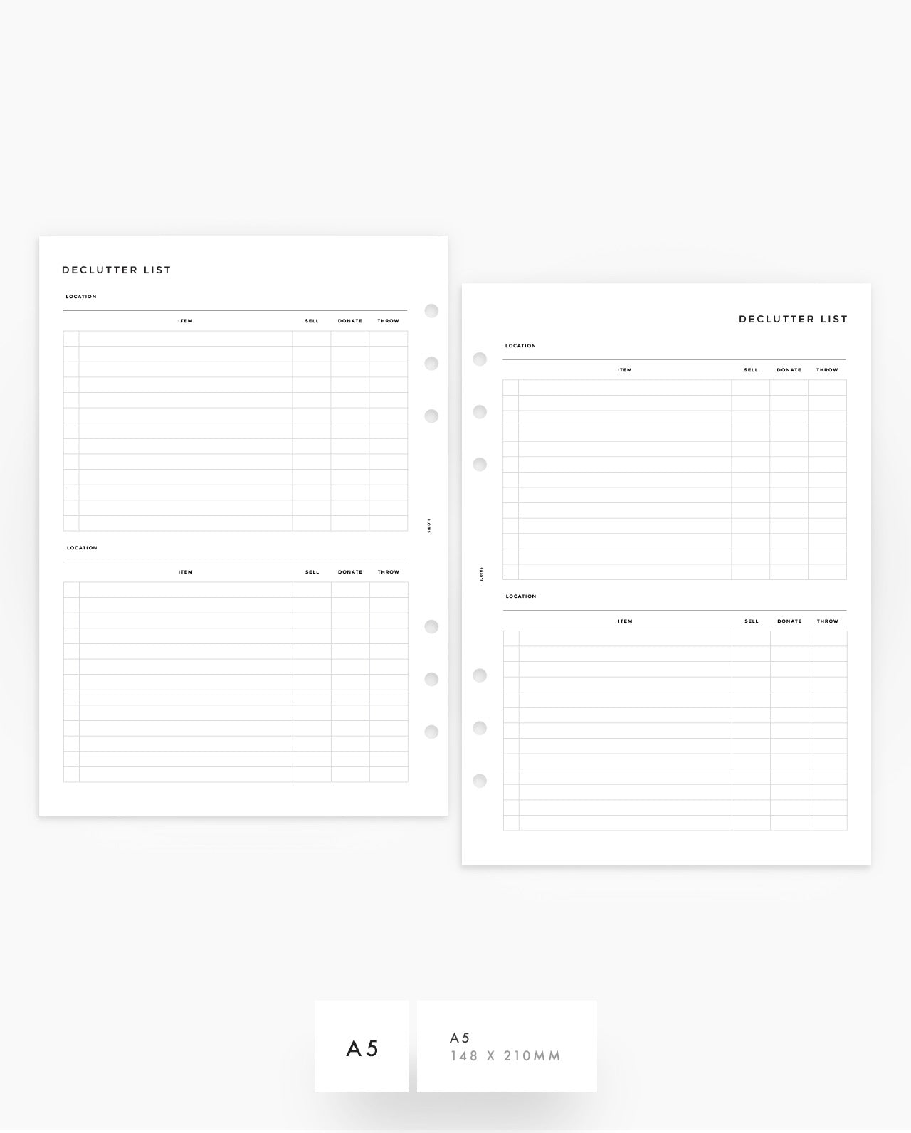 MN239 - Declutter List - Planner Inserts - SPECIAL ORDER