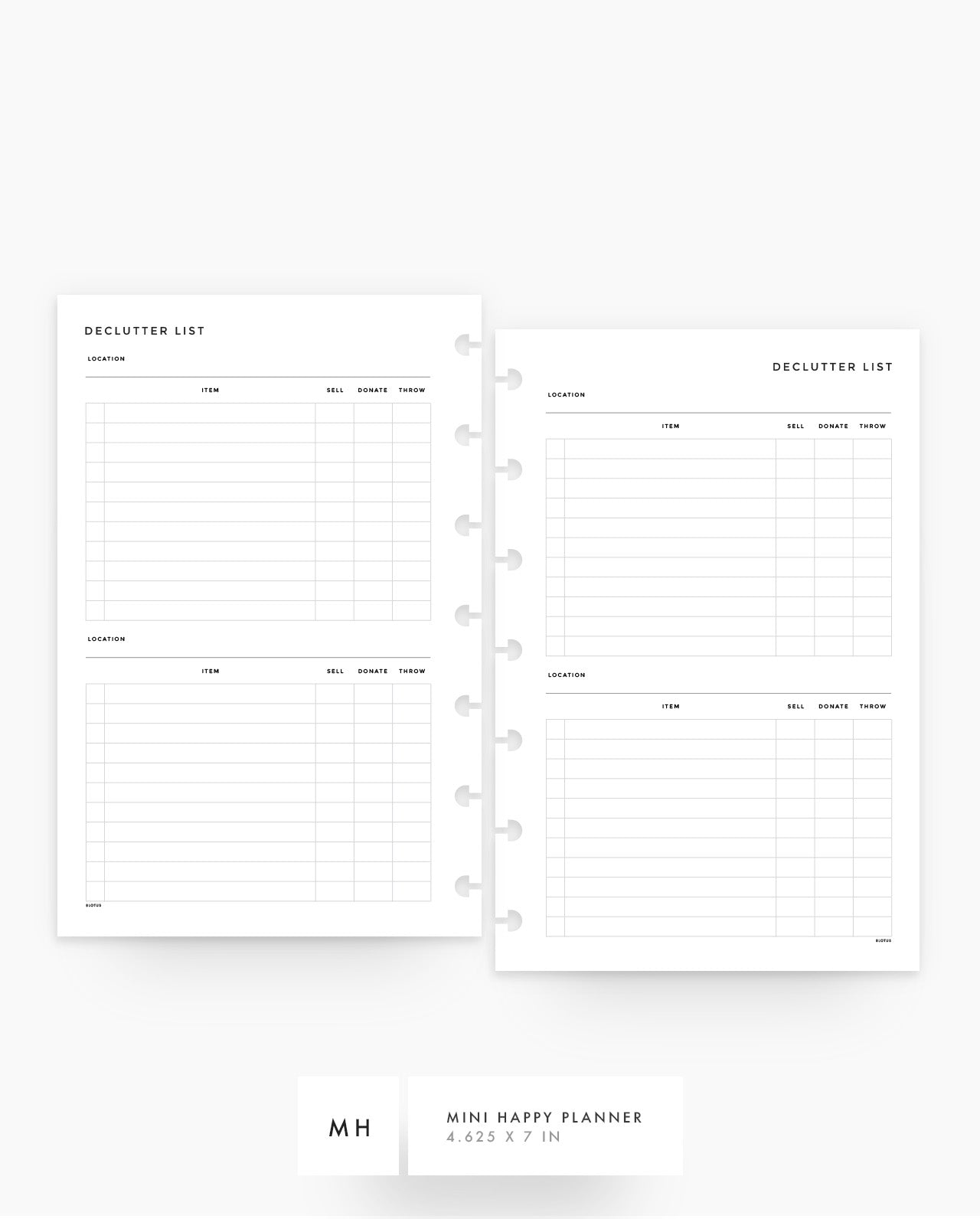 MN239 - Declutter List - Planner Inserts - SPECIAL ORDER