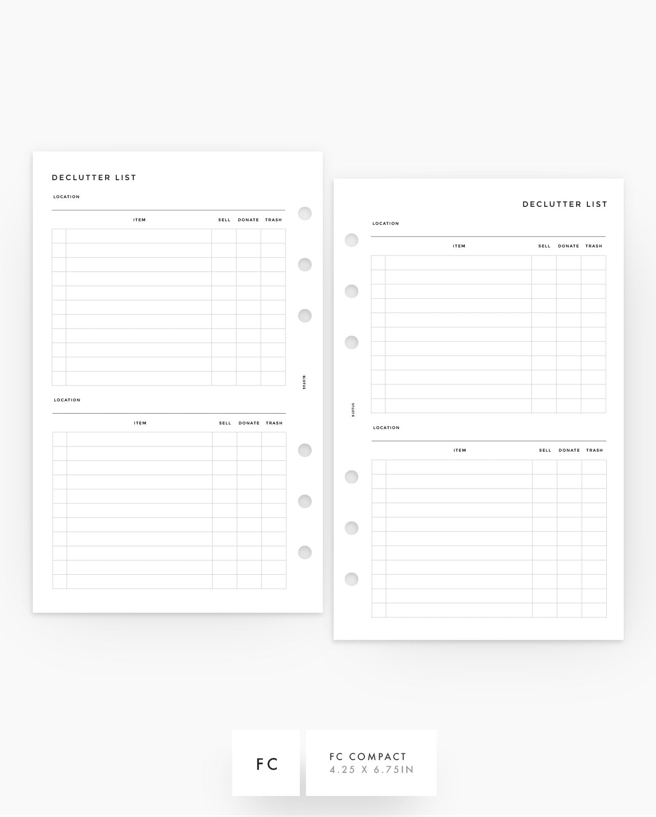 MN239 - Declutter List - Planner Inserts - SPECIAL ORDER