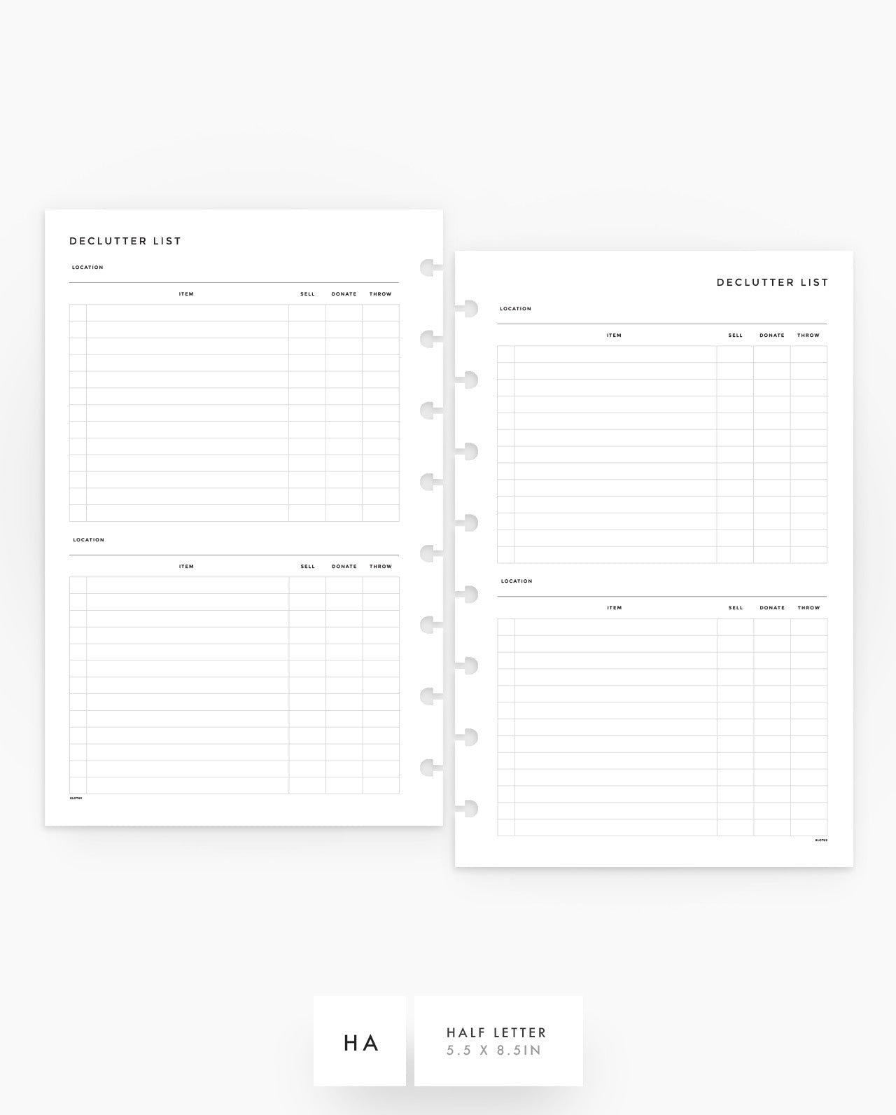 MN239 - Declutter List - Planner Inserts - SPECIAL ORDER