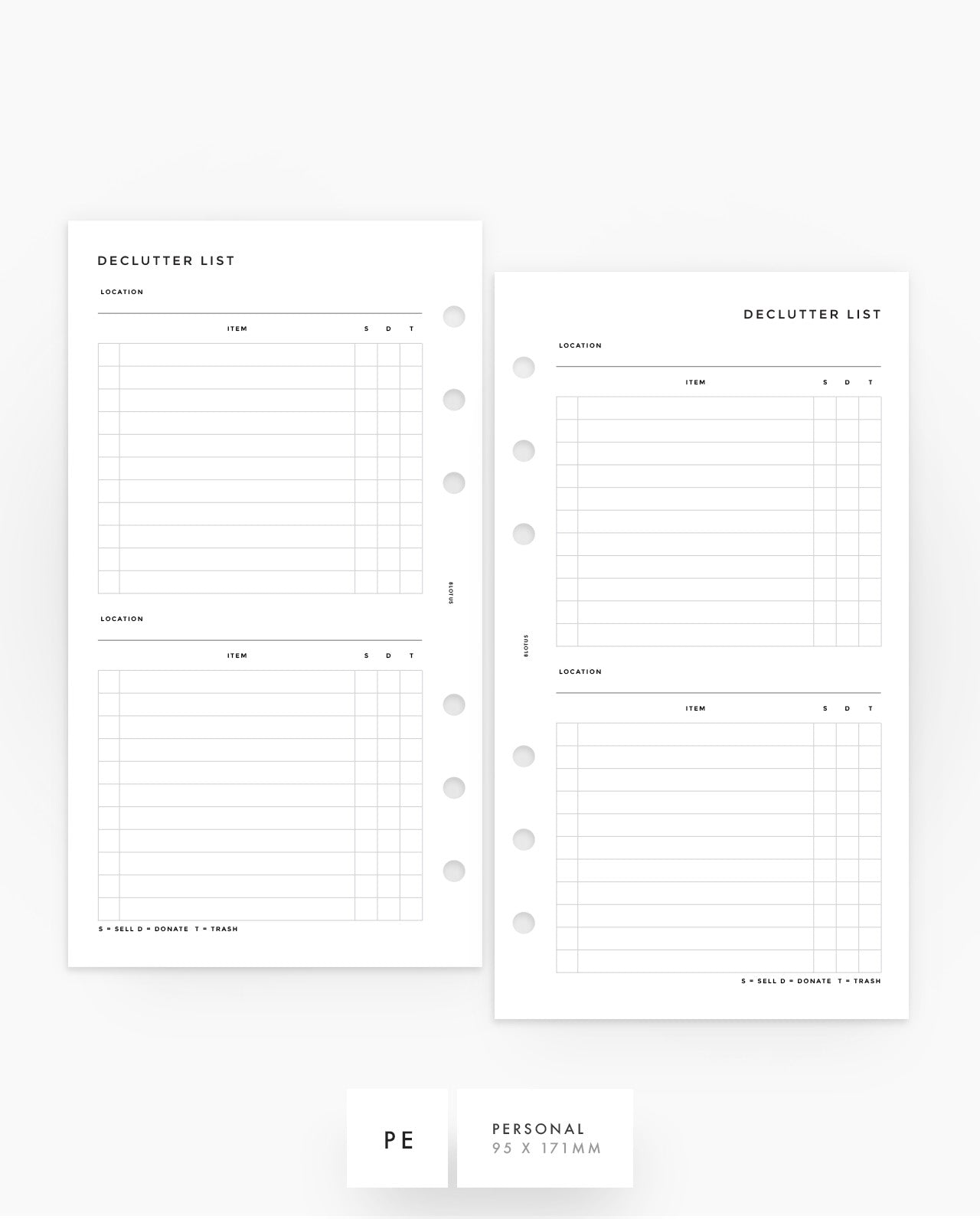 MN239 - Declutter List - Planner Inserts - SPECIAL ORDER