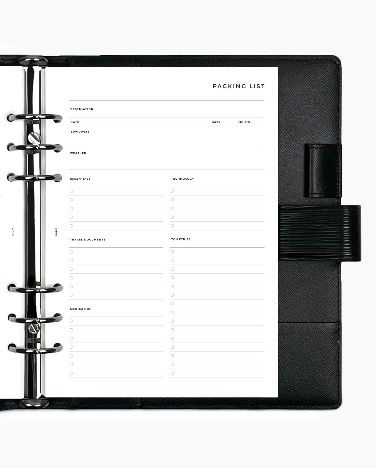 MN073 - Packing List - Planner Inserts - SPECIAL ORDER