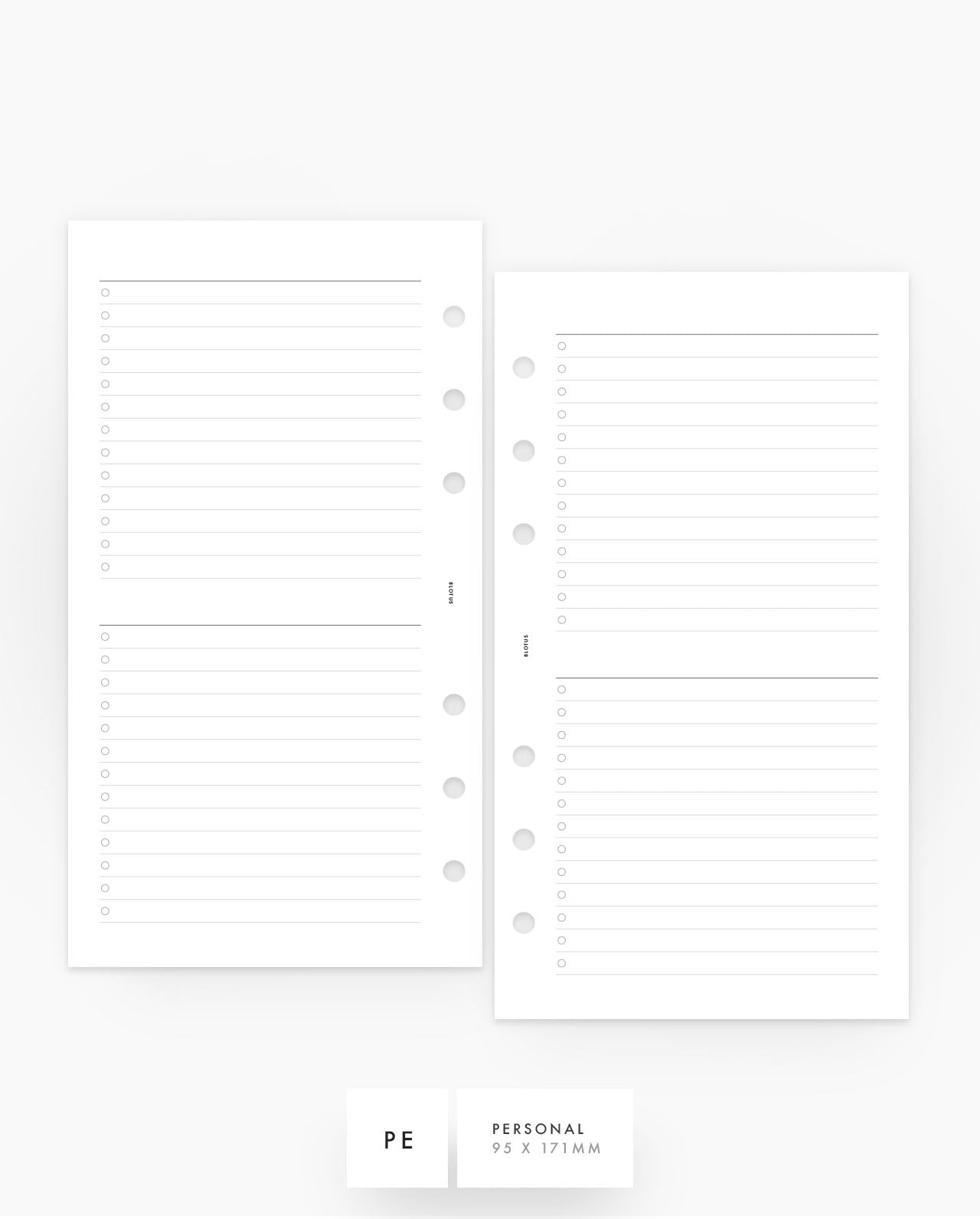 MN101 - Double List Planner Inserts - SPECIAL ORDER