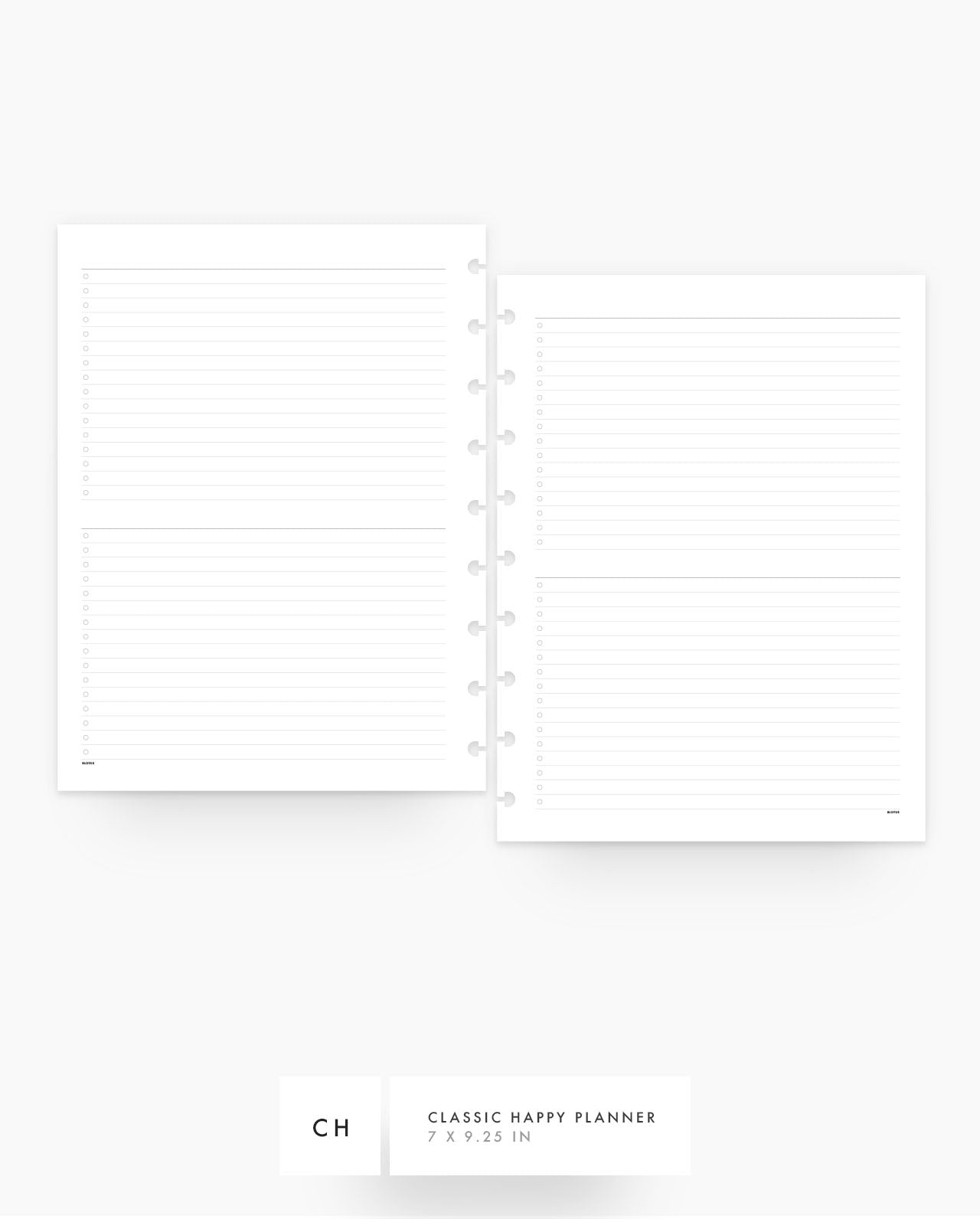 MN101 - Double List Planner Inserts - SPECIAL ORDER
