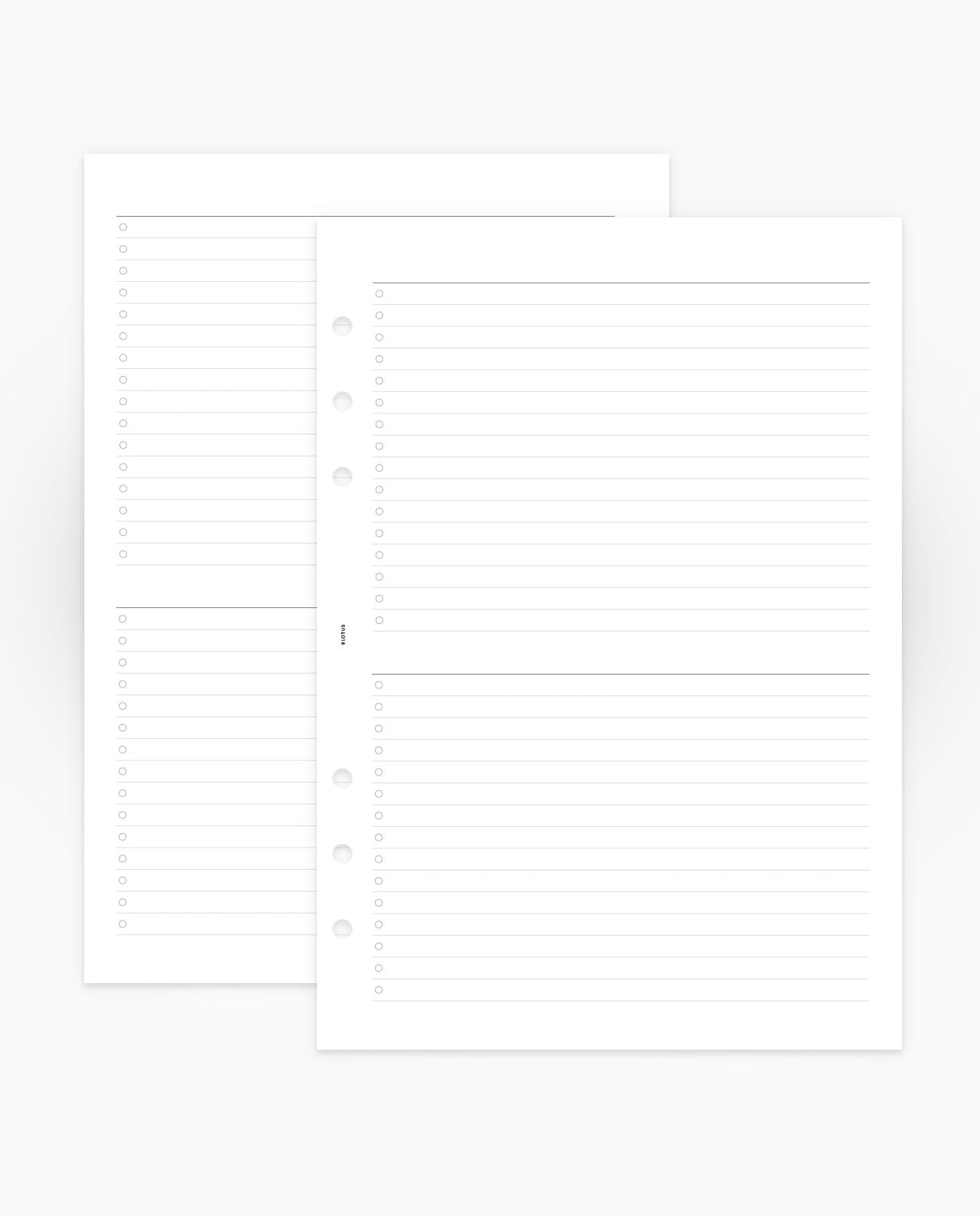 MN101 - Double List Planner Inserts - SPECIAL ORDER