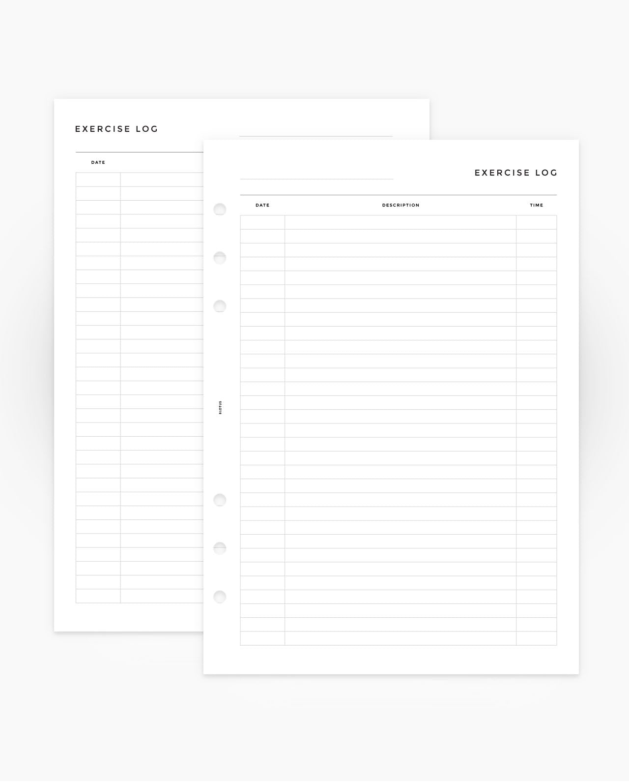 MN223 - Exercise Log - Planner Inserts - SPECIAL ORDER