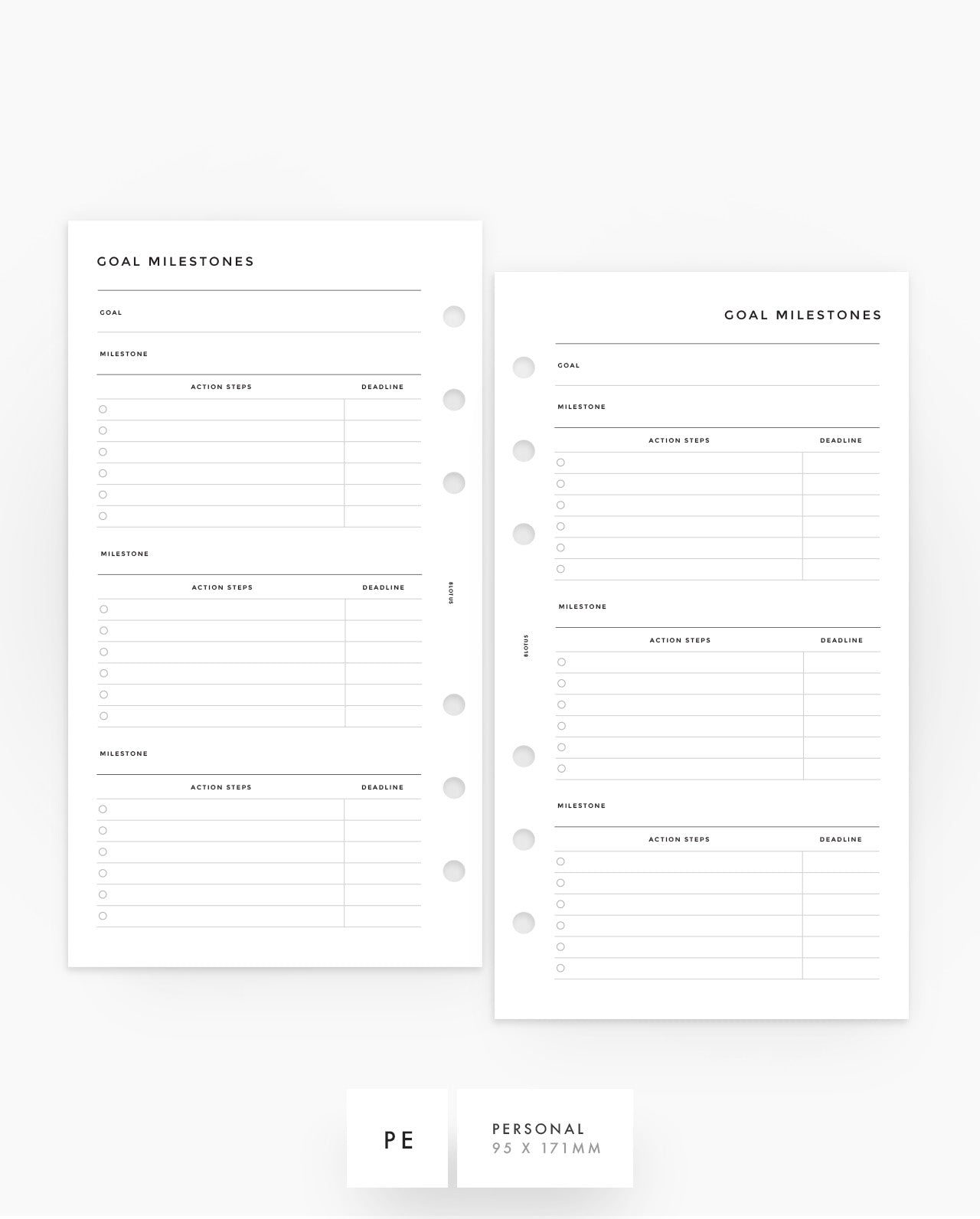 MN284 - Goal Milestones Planner Inserts - SPECIAL ORDER