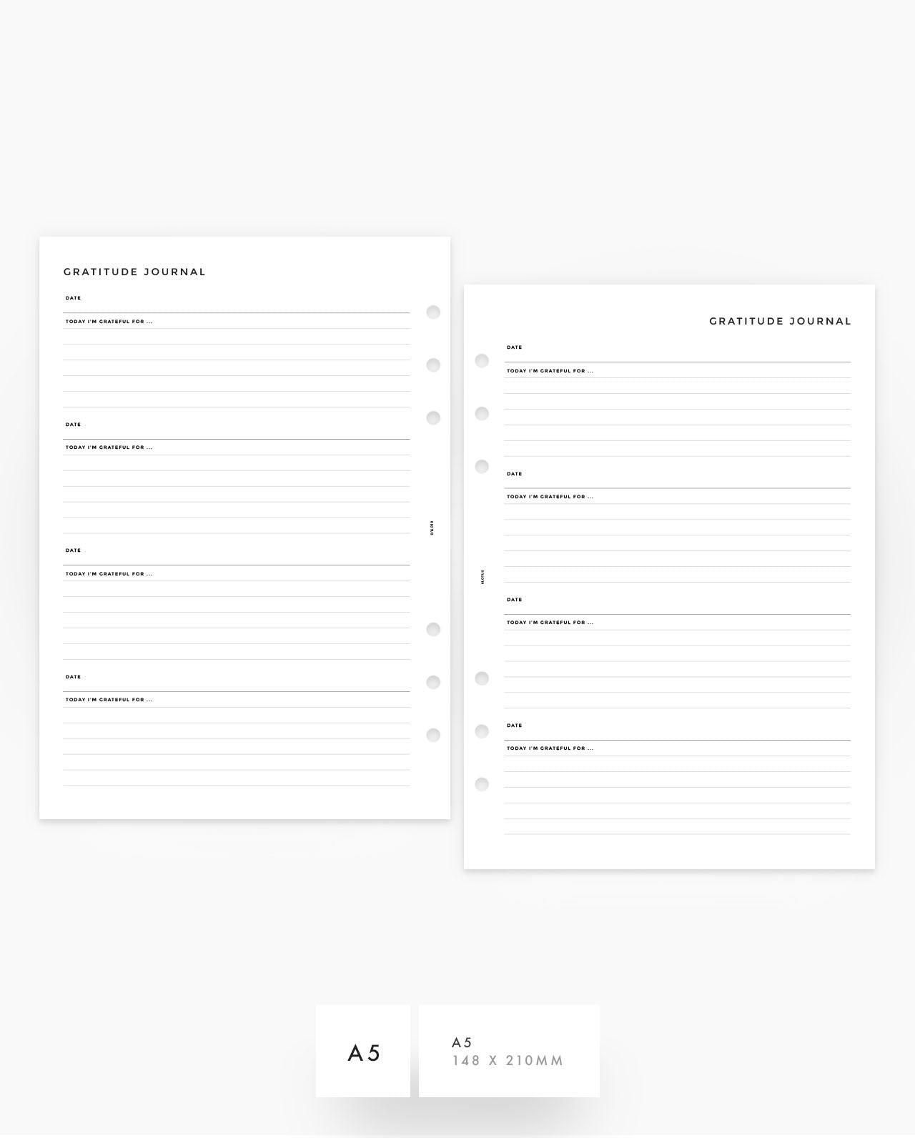 MN246 - Gratitude Journal Planner Inserts PDF