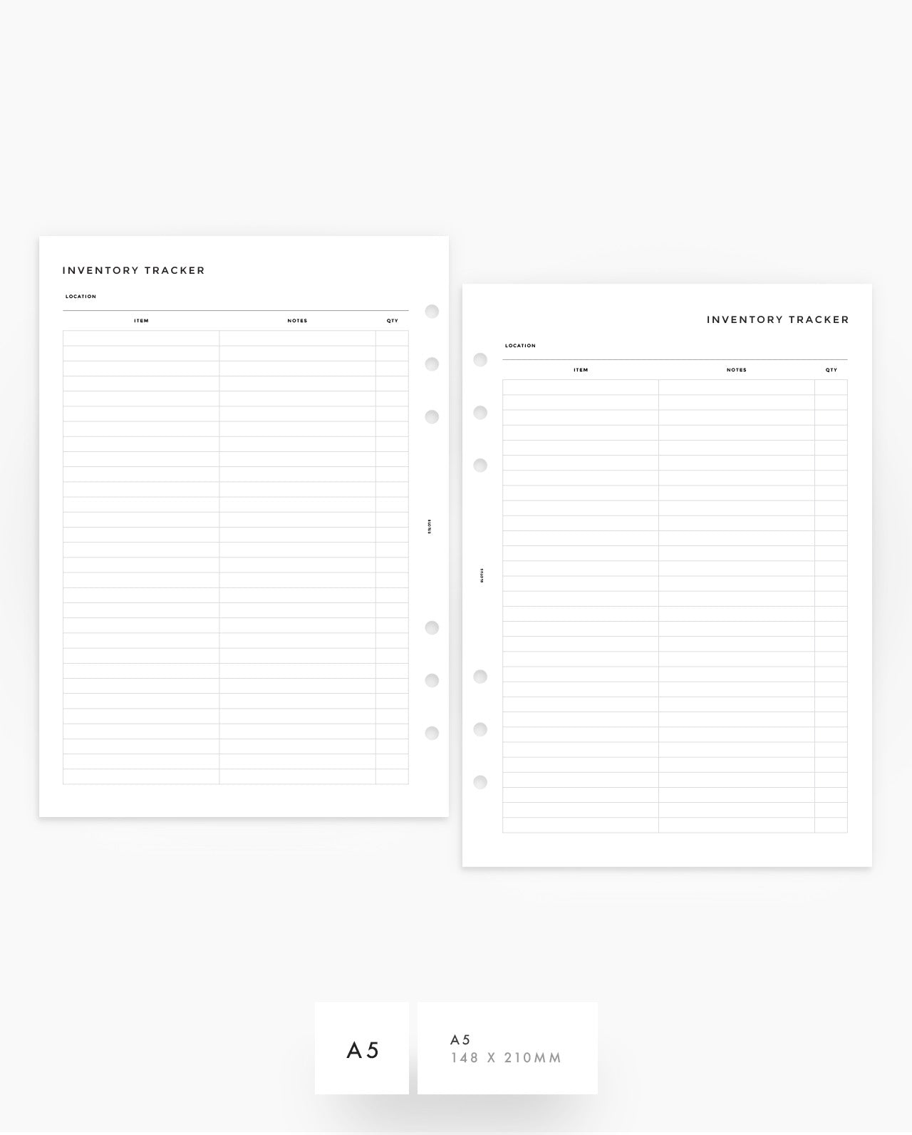 MN240 - Inventory Tracker - Planner Inserts - SPECIAL ORDER