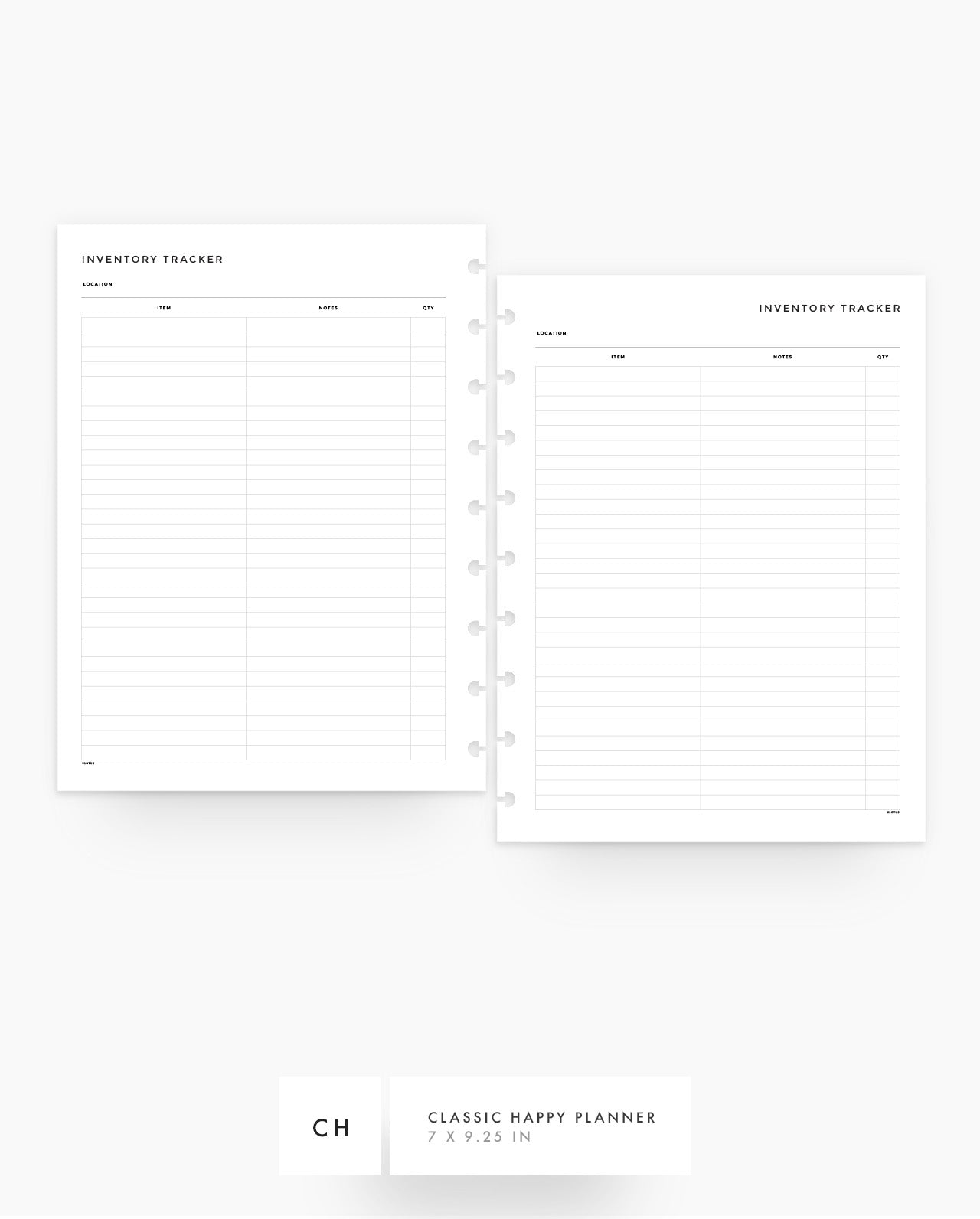 MN240 - Inventory Tracker - Planner Inserts - SPECIAL ORDER