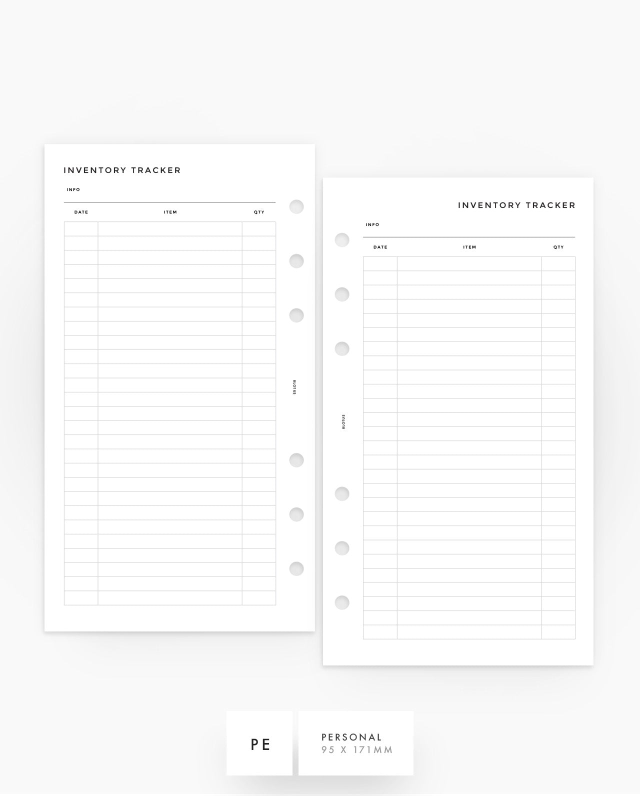 MN240 - Inventory Tracker - Planner Inserts - SPECIAL ORDER