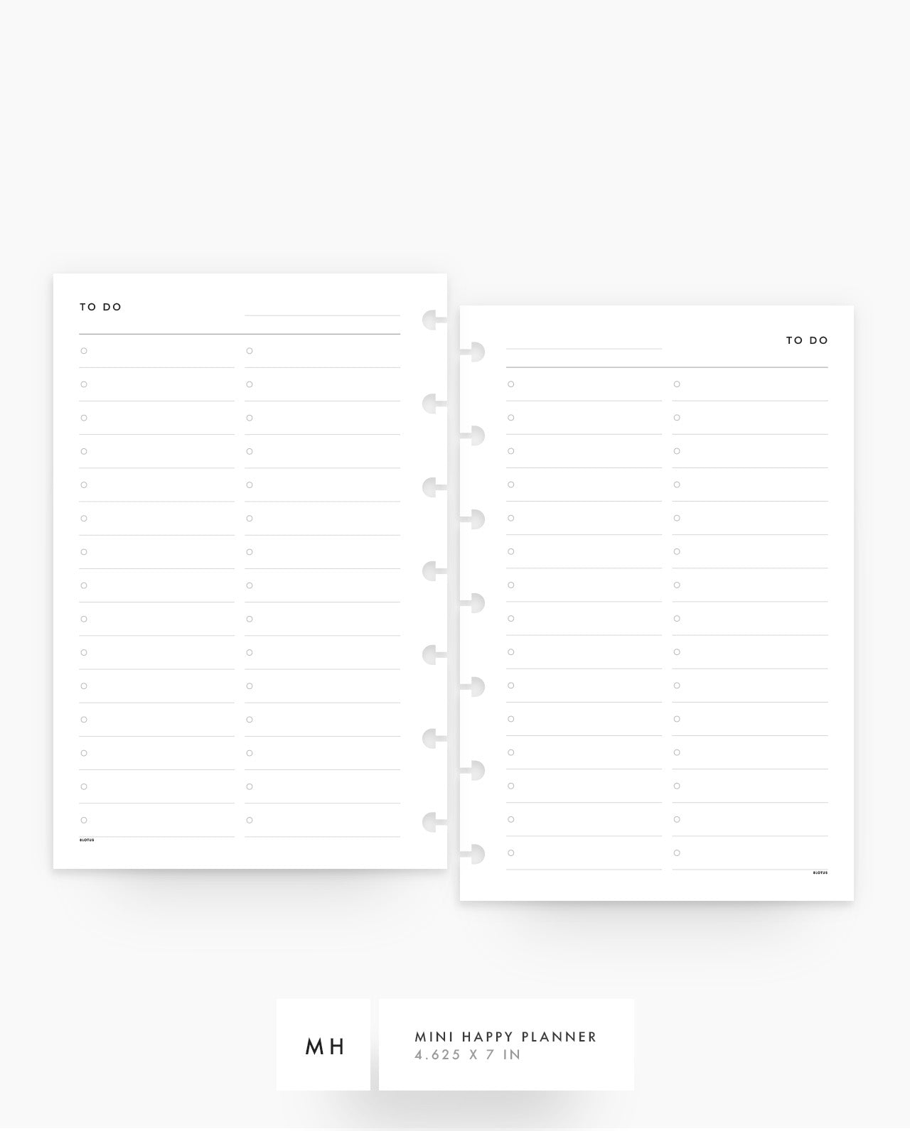 MN182 - Large To Do Dual Column Planner Inserts - SPECIAL ORDER