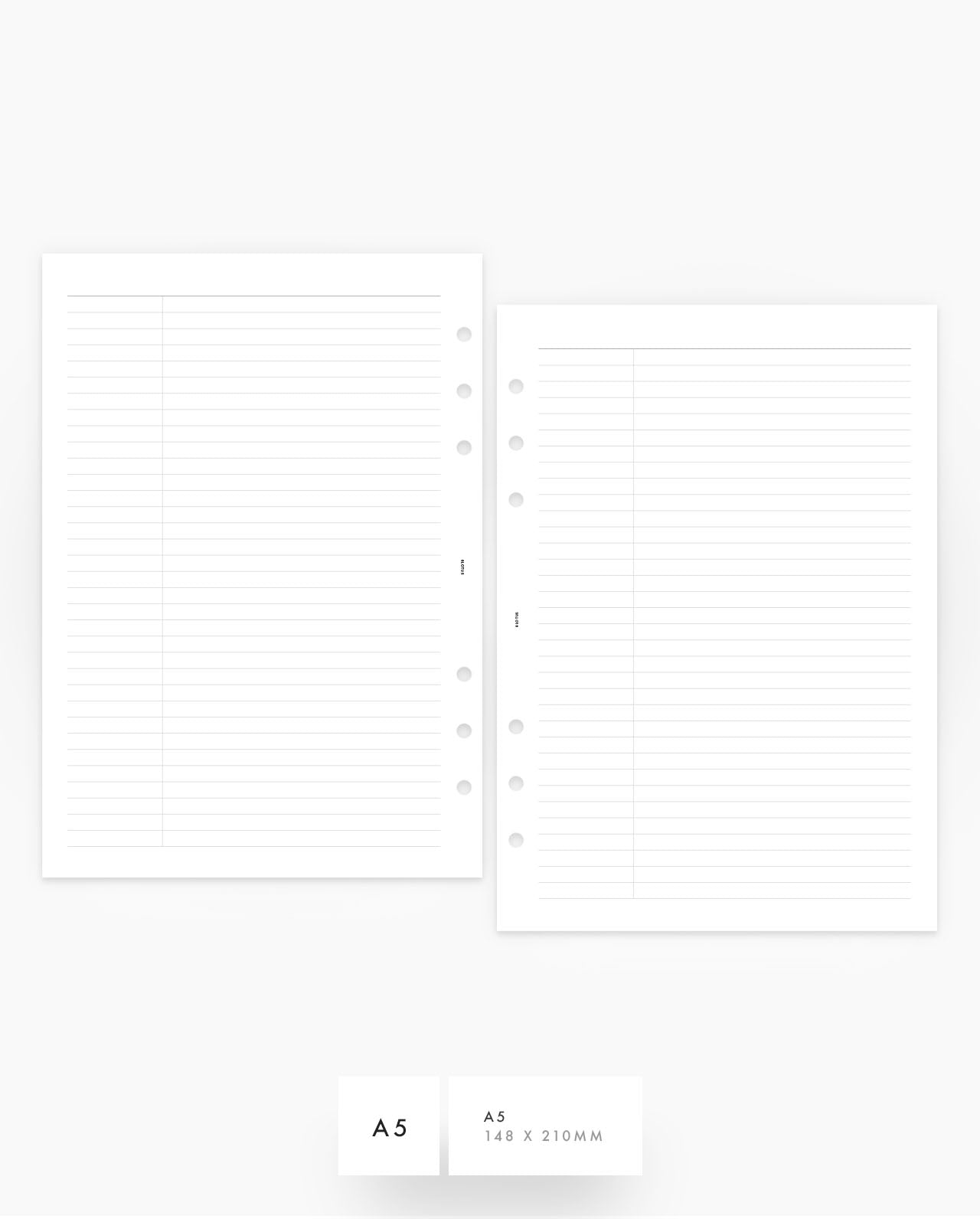 MN263 - Lined Notes Planner Inserts (Special Order)