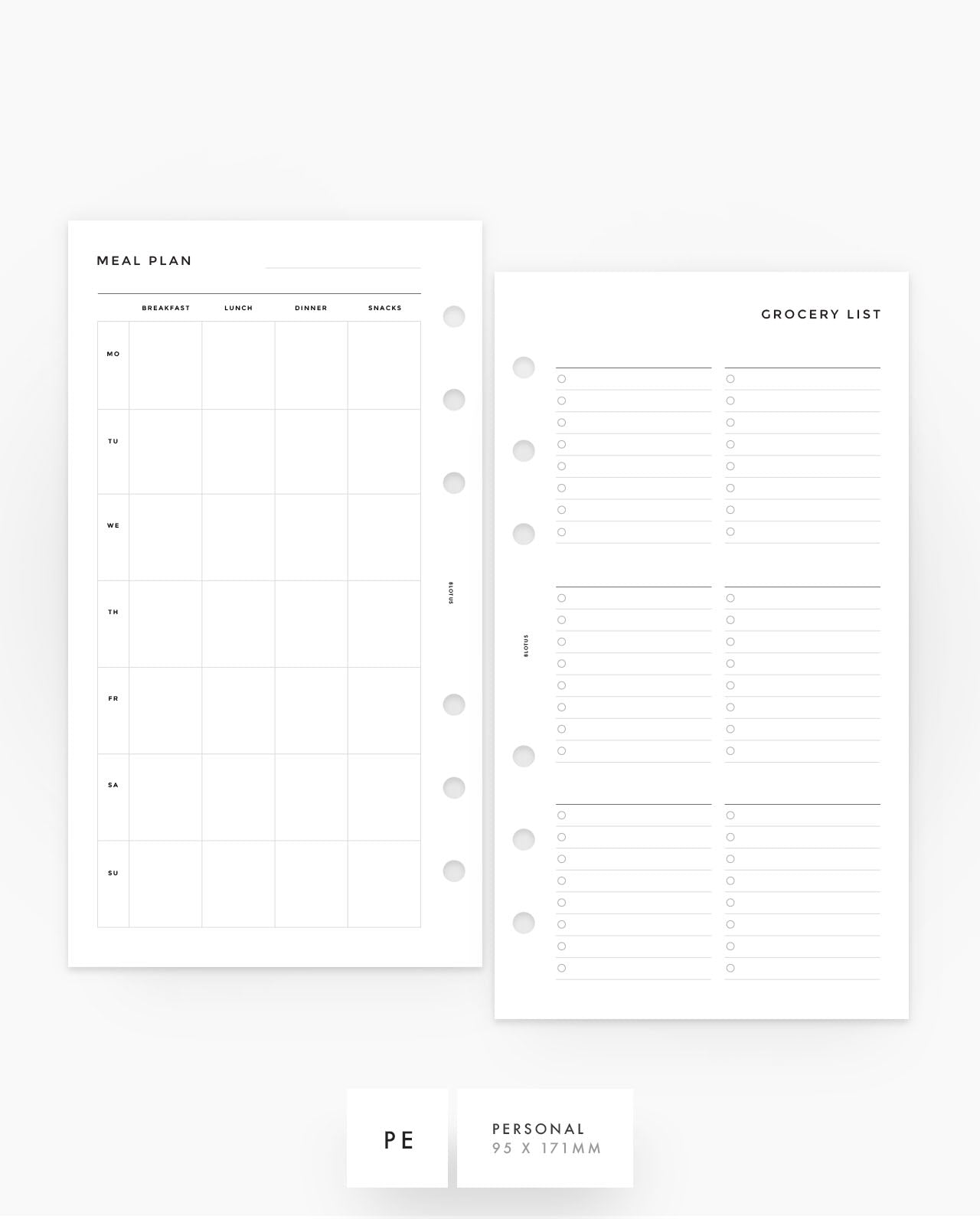 MN094 - Meal Plan & Grocery List Planner Inserts - SPECIAL ORDER