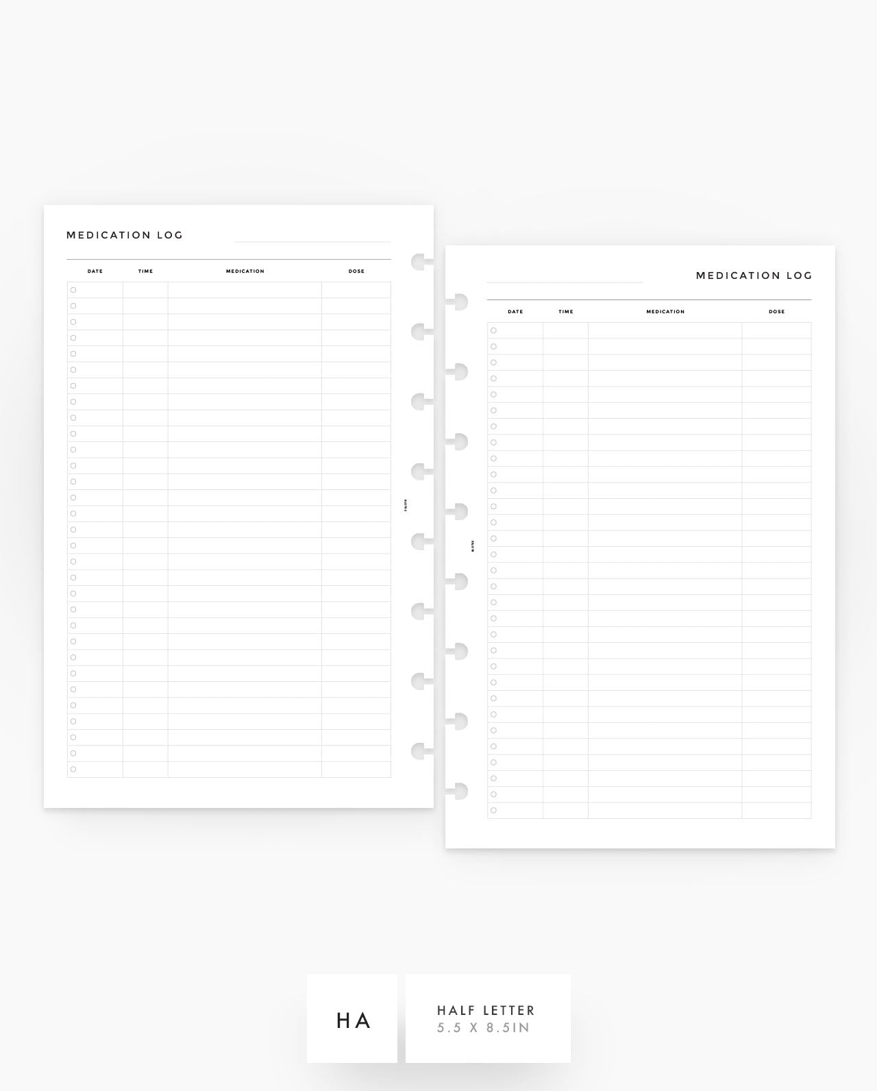 MN098 - Medication Log Planner Inserts - SPECIAL ORDER