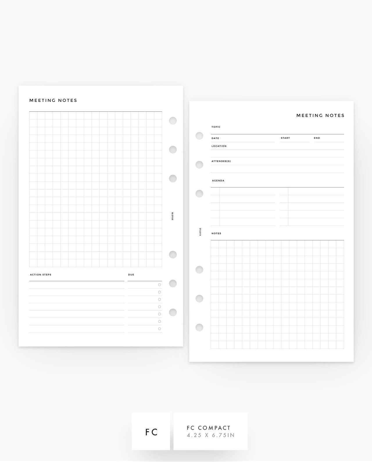 MN106 - Meeting Notes - Planner Inserts - SPECIAL ORDER