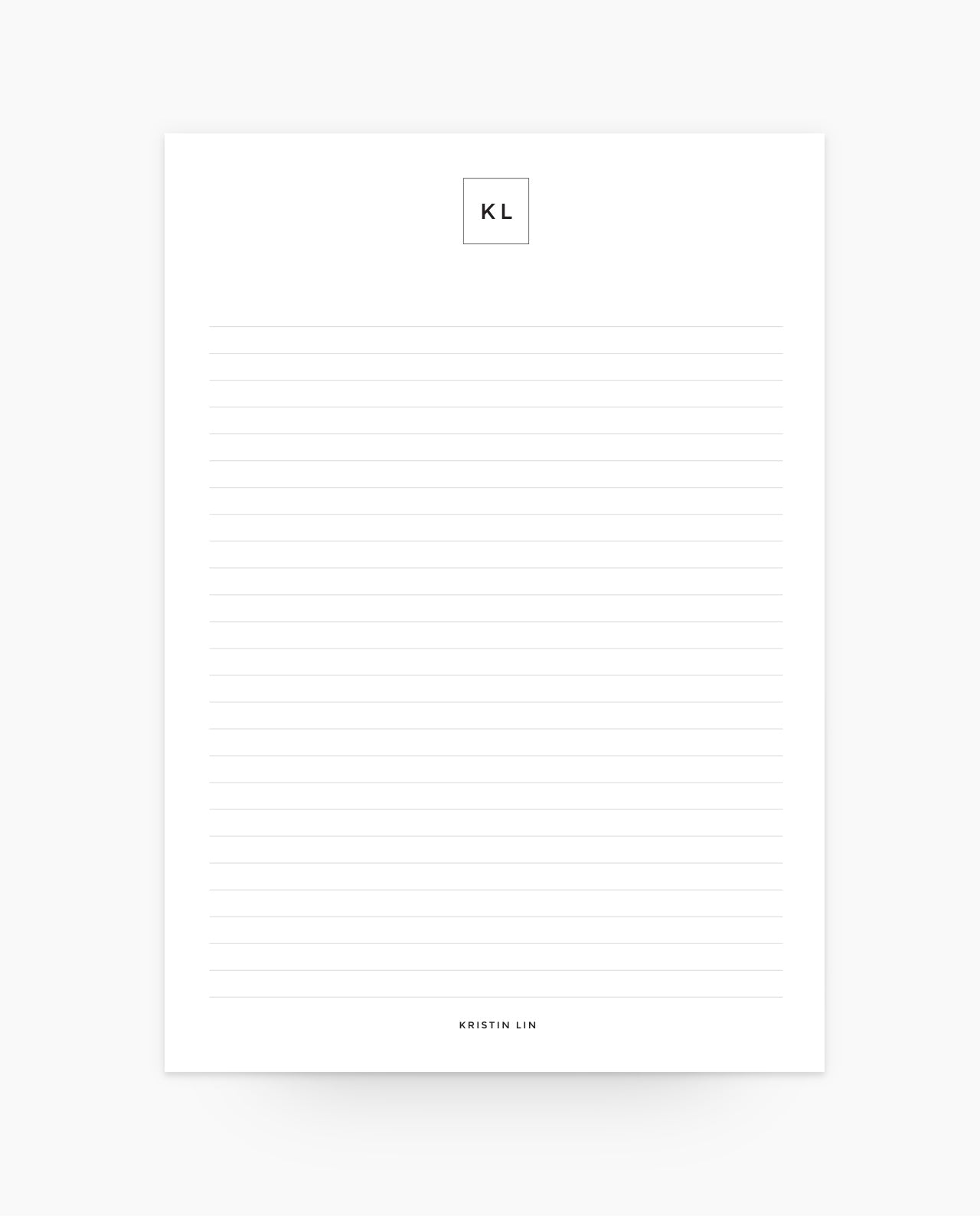 CN002 - Sans Serif Box - Personalized Monogram Notepad