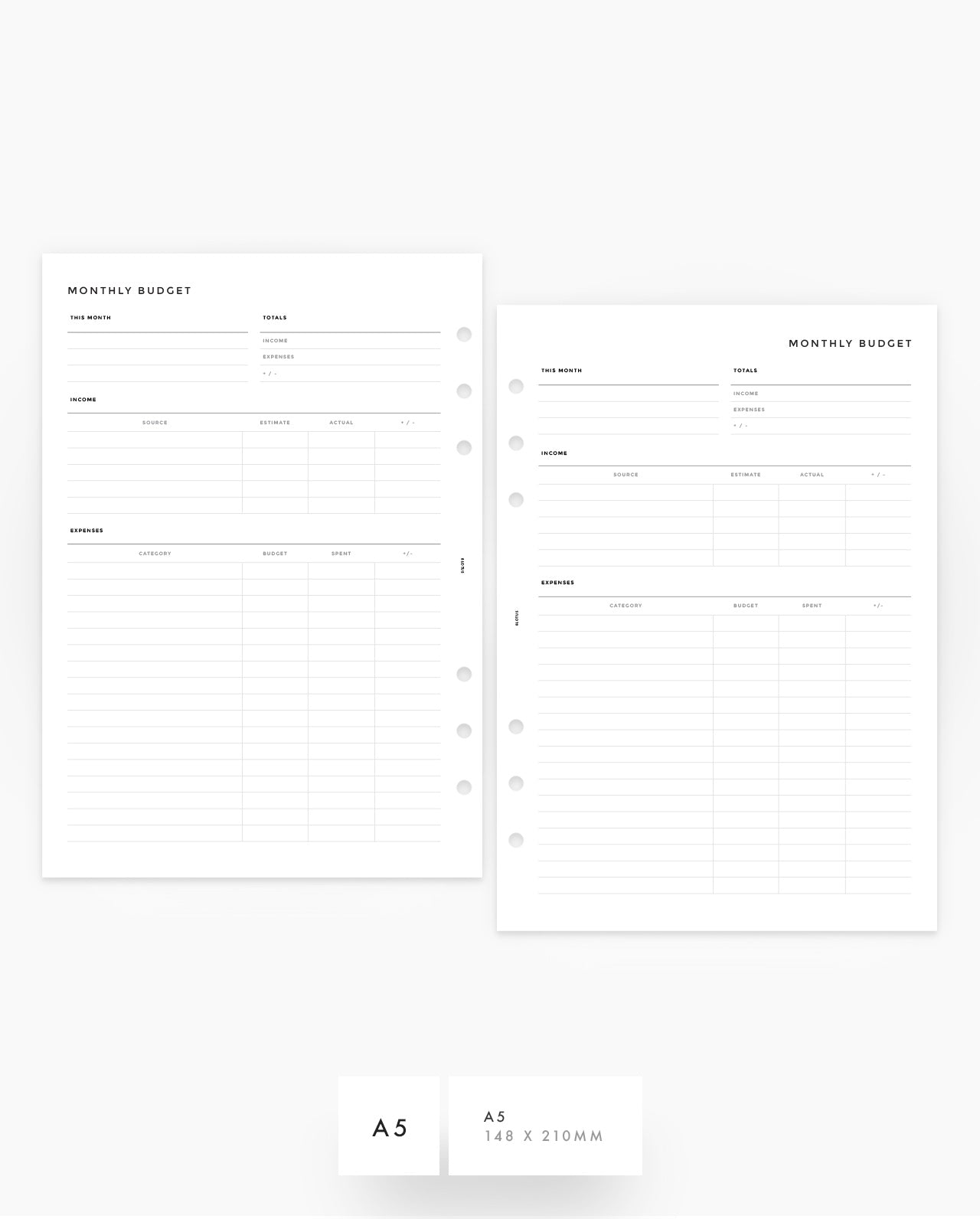 MN148 - Monthly Budget Planner - Printable PDF