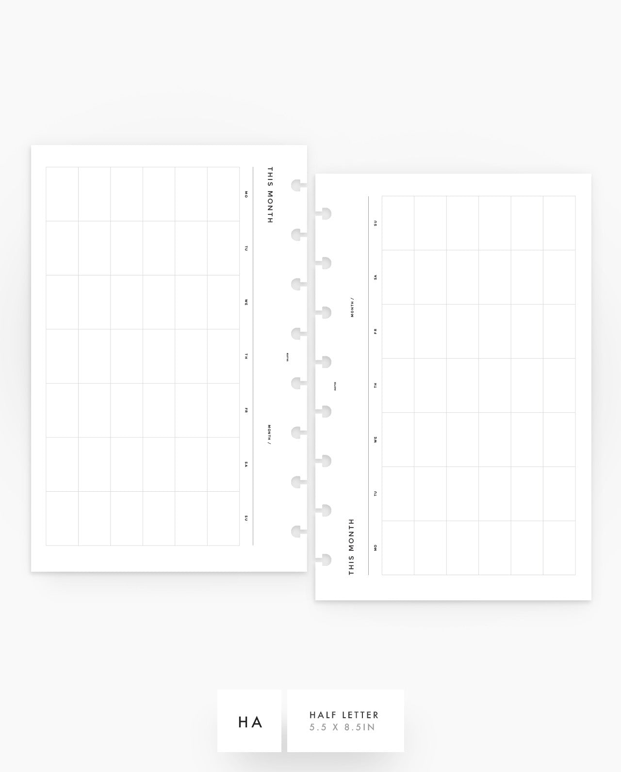 MN151 - Monthly Calendar Inserts - MO1P - SPECIAL ORDER