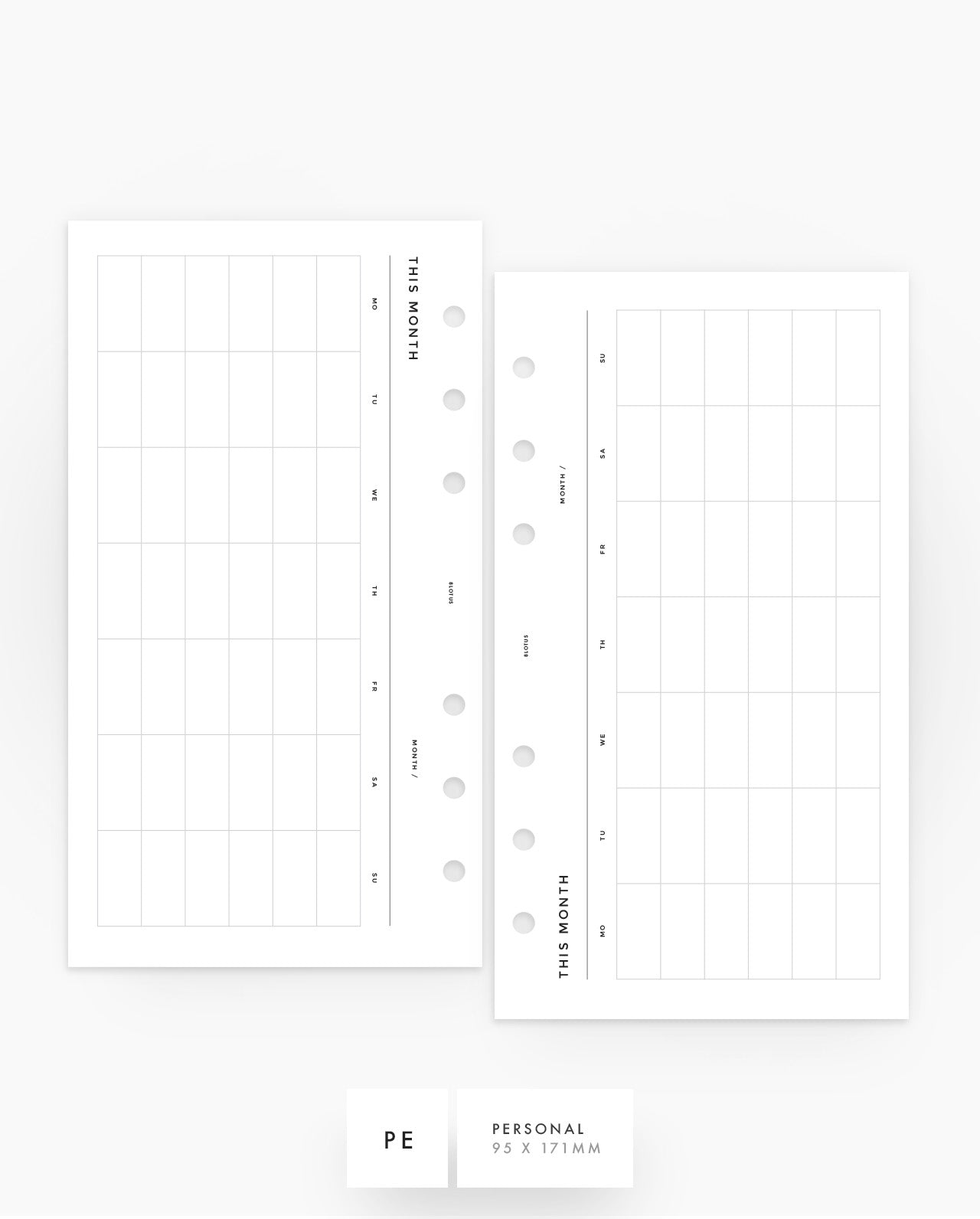 MN151 - Monthly Calendar Inserts - MO1P - SPECIAL ORDER