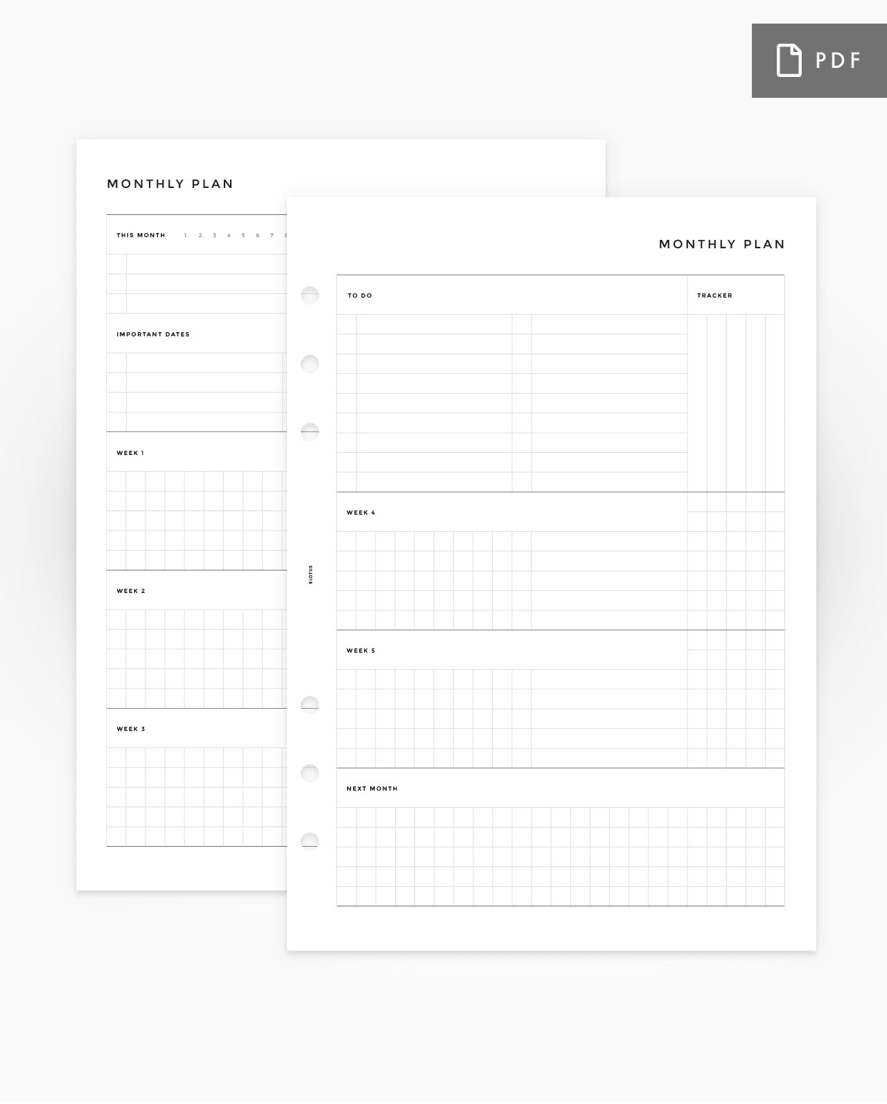 MN175 - Monthly Planner - Daily Tracker - MO2P - PDF