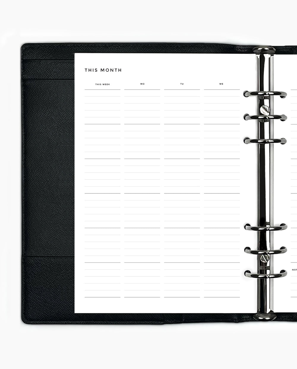 Monthly Lined Calendar Planner Inserts 8Lotus
