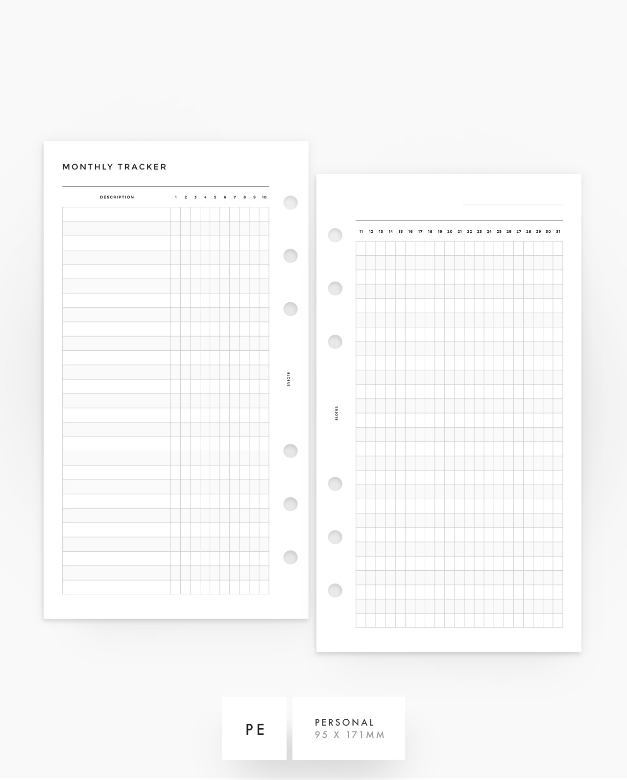 MN189 - Monthly Tracker Planner Inserts - SPECIAL ORDER