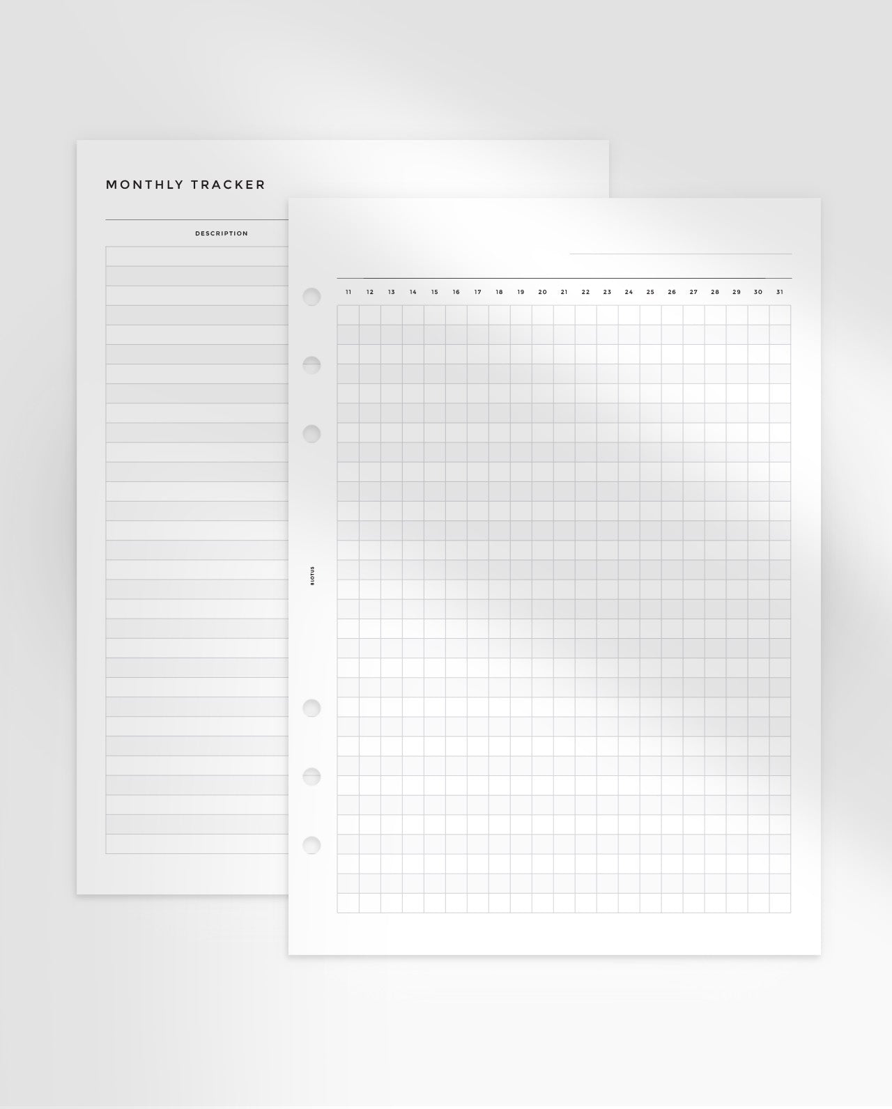 MN189 - Monthly Tracker - Printable PDF