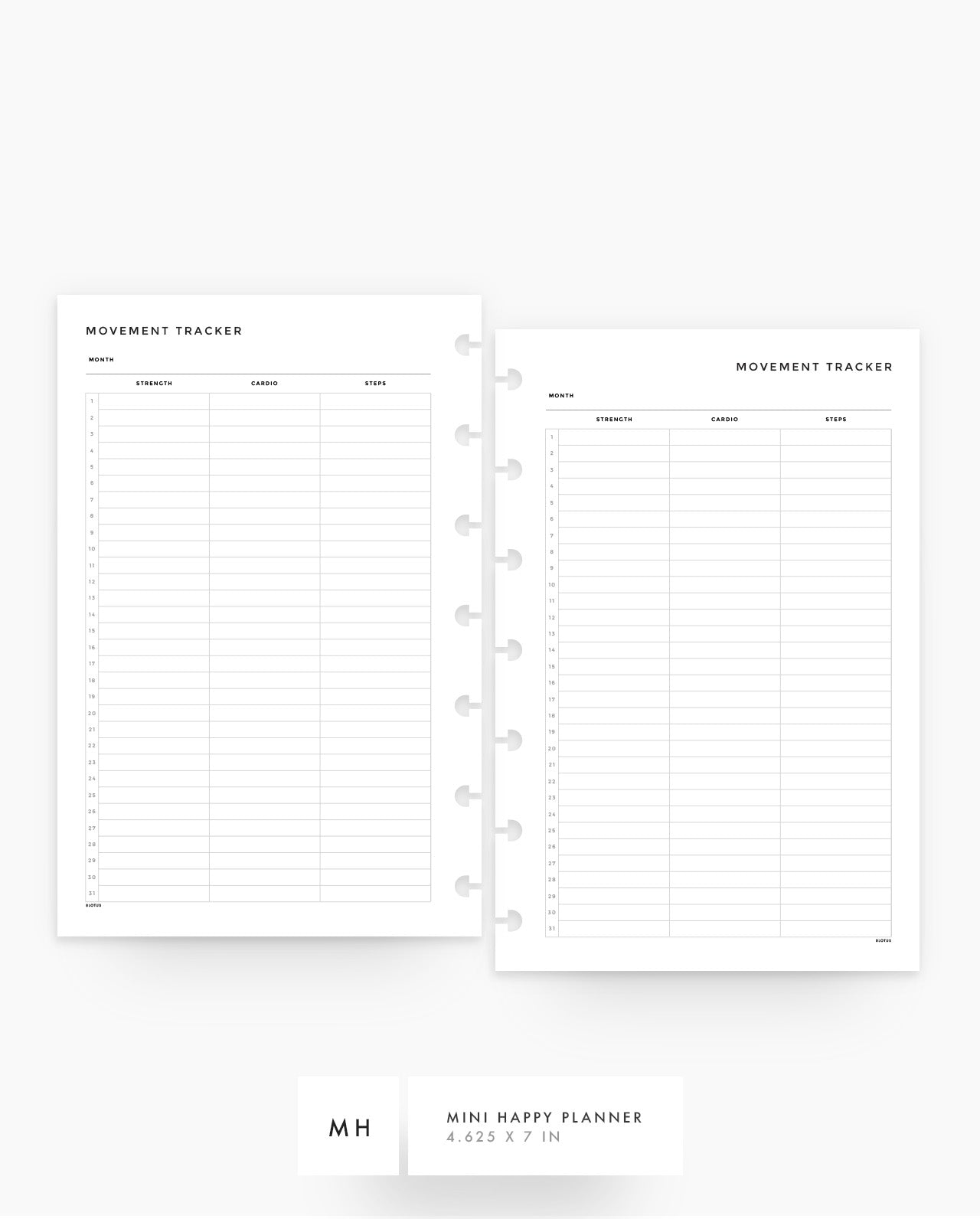 MN237 - Movement Tracker - Planner Inserts - SPECIAL ORDER
