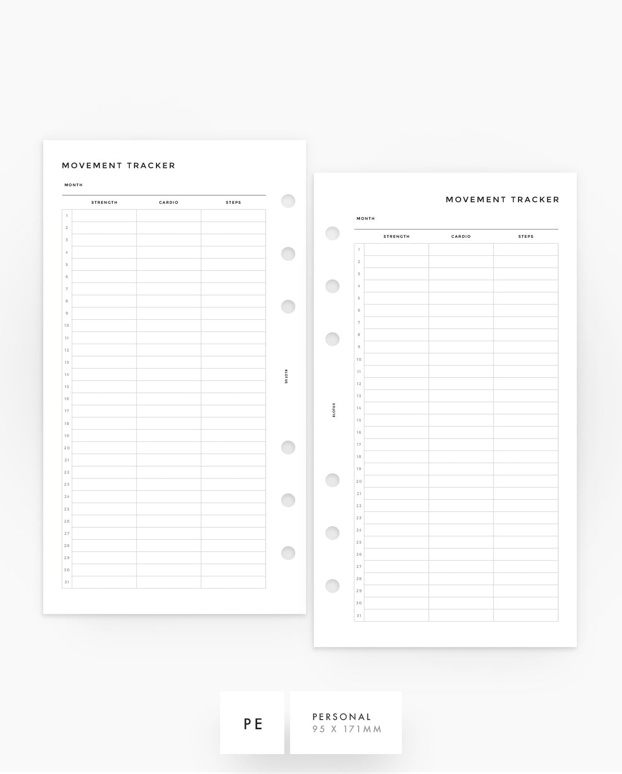 MN237 - Movement Tracker - Planner Inserts - SPECIAL ORDER