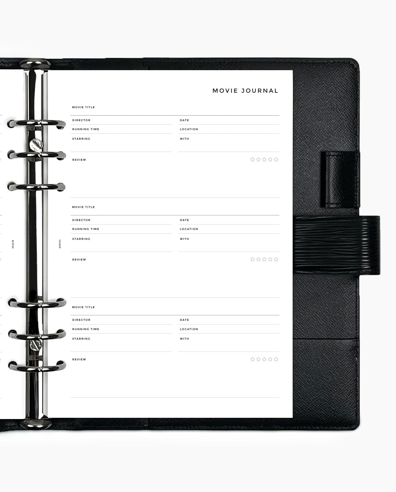 MN285 - Movie Journal Planner Inserts - SPECIAL ORDER