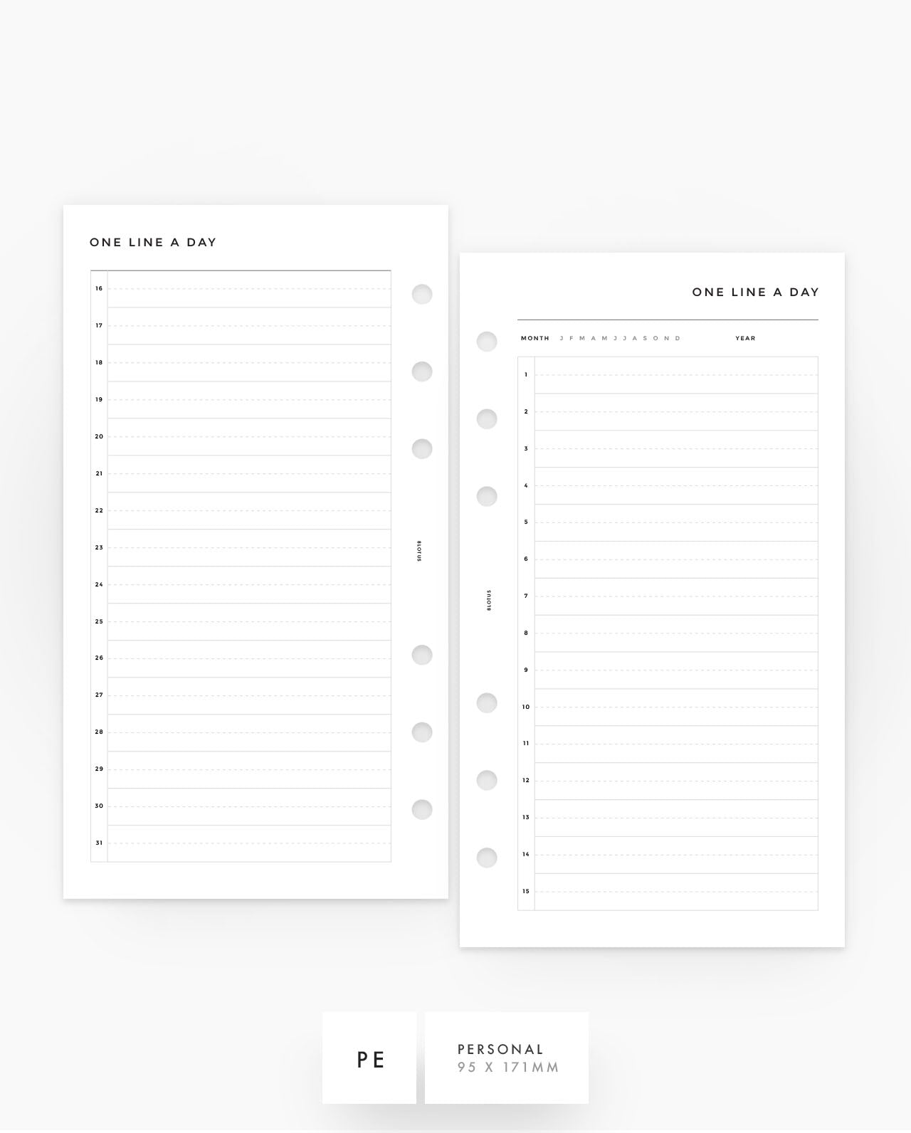 MN107 - One Line A Day - Planner Inserts - SPECIAL ORDER