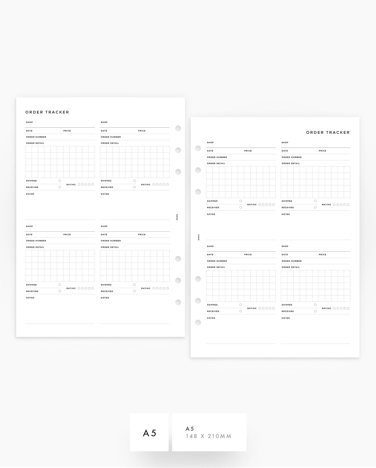 MN173 - Order Tracker Planner Inserts - SPECIAL ORDER