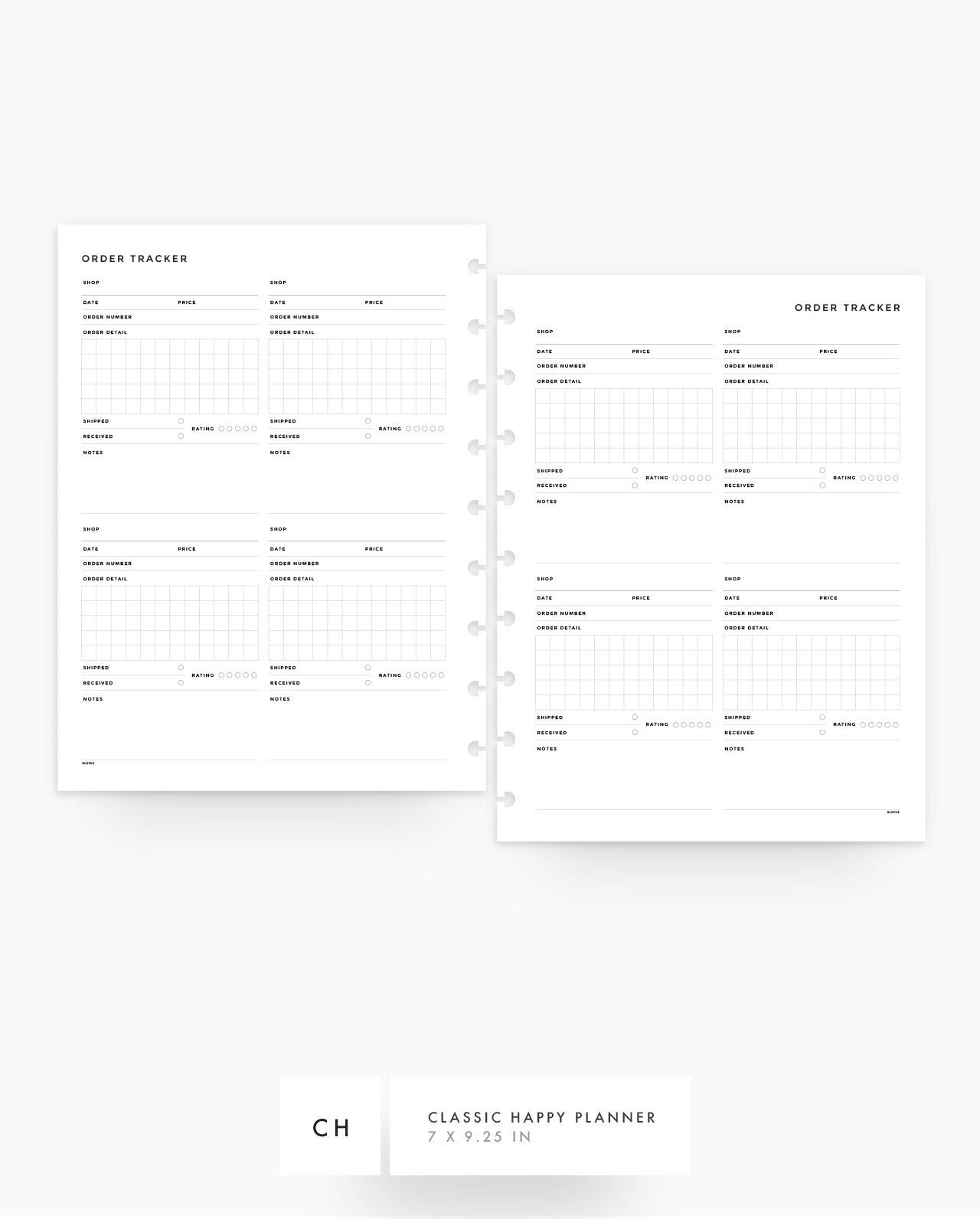 MN173 - Order Tracker Planner Inserts - SPECIAL ORDER