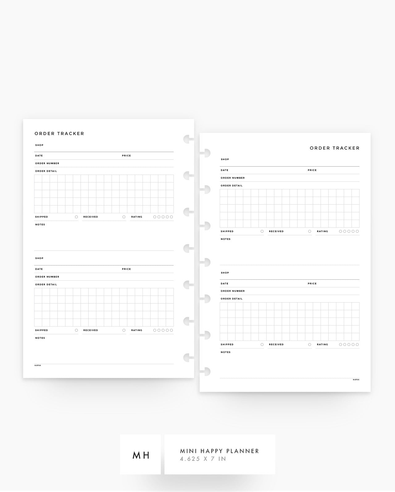 MN173 - Order Tracker Planner Inserts - SPECIAL ORDER