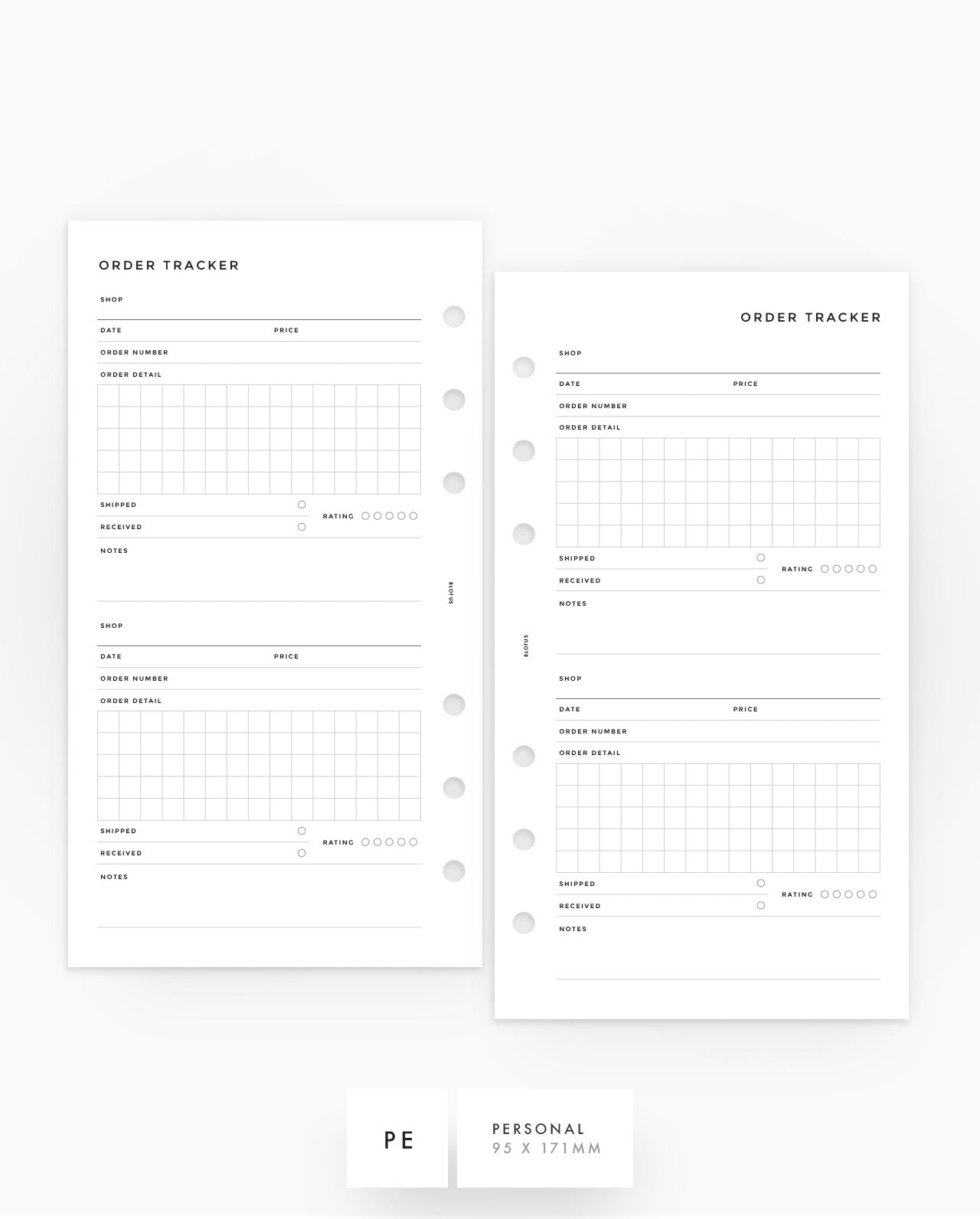 MN173 - Order Tracker Planner Inserts - SPECIAL ORDER