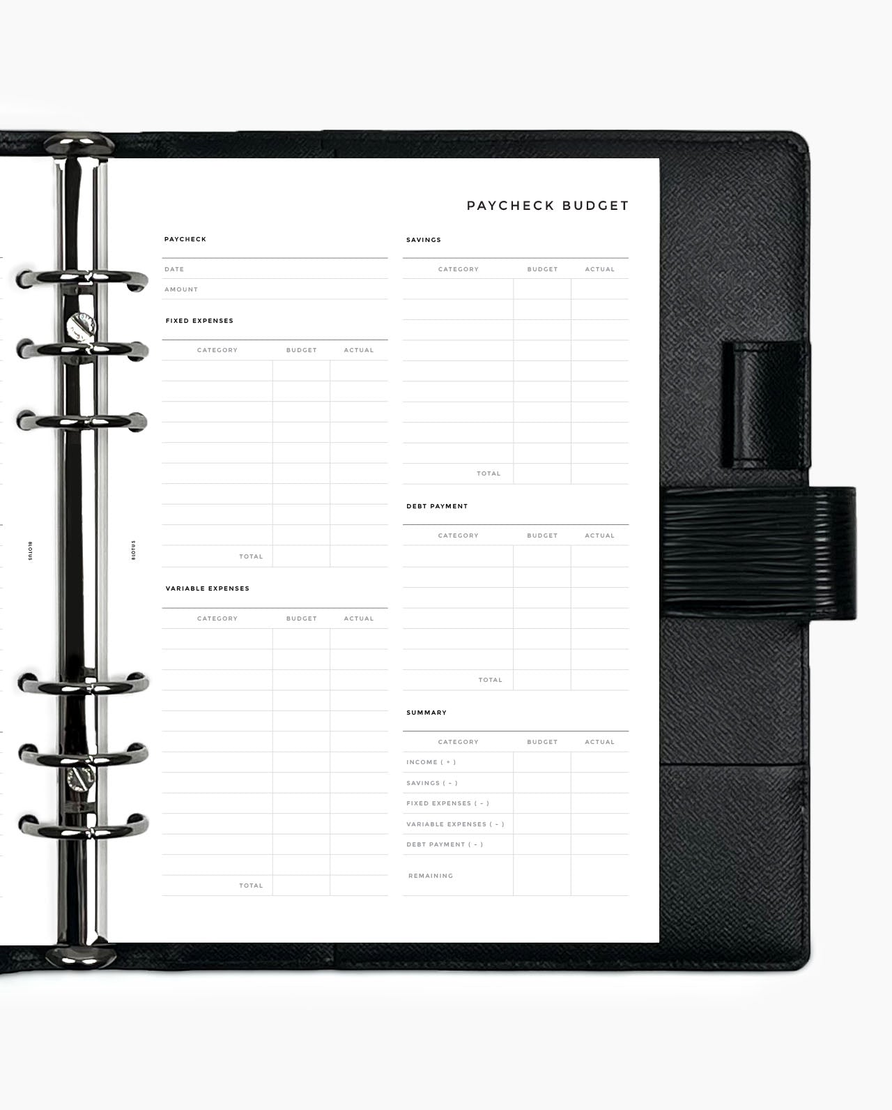 MN230 - Paycheck Budget - Planner Inserts