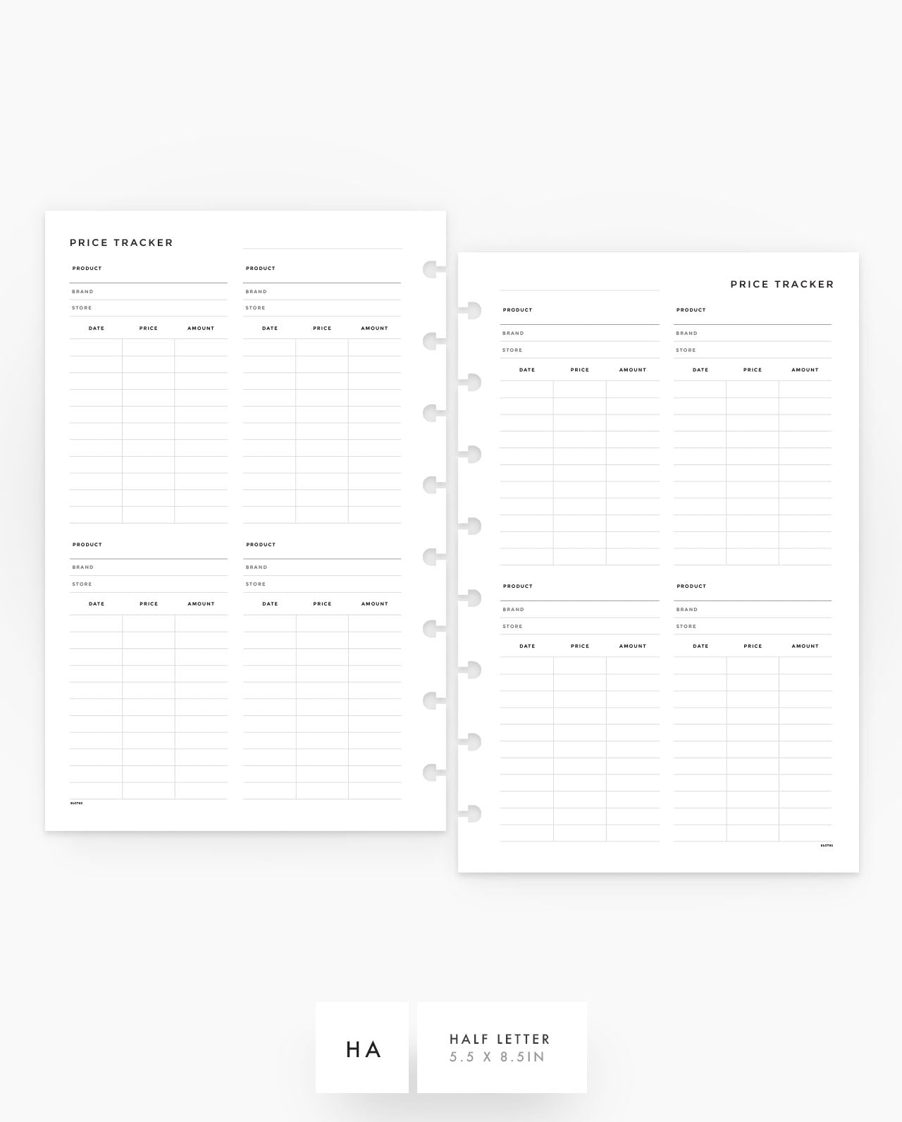 MN152 - Price Tracker Planner Inserts - SPECIAL ORDER