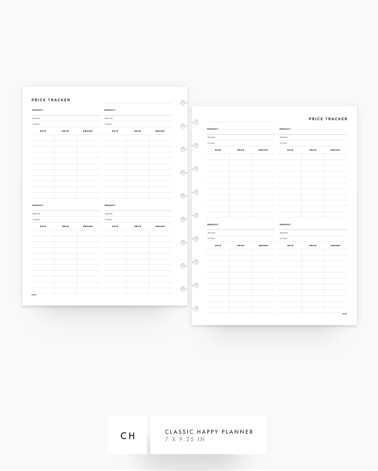 MN152 - Price Tracker Planner Inserts - SPECIAL ORDER
