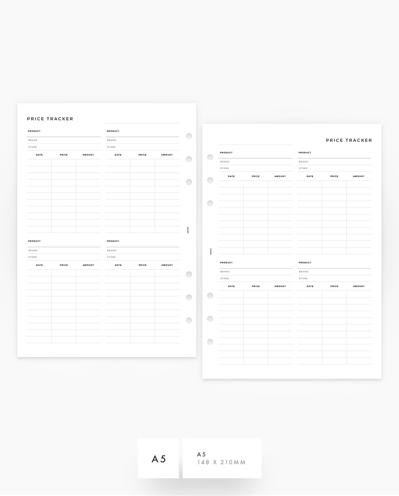 MN152 - Price Tracker Planner Inserts - SPECIAL ORDER