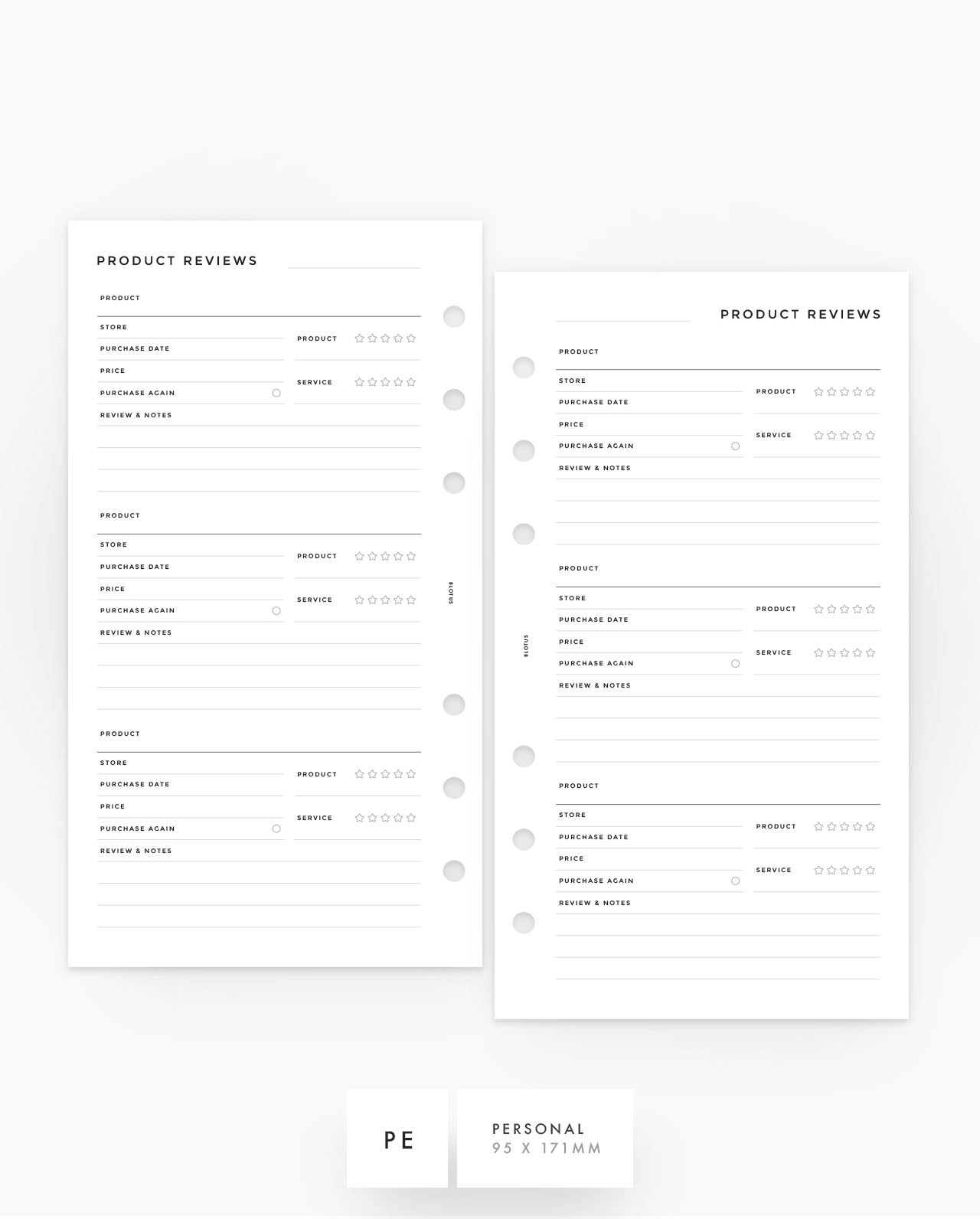 MN268 - Product Review - Planner Inserts - SPECIAL ORDER