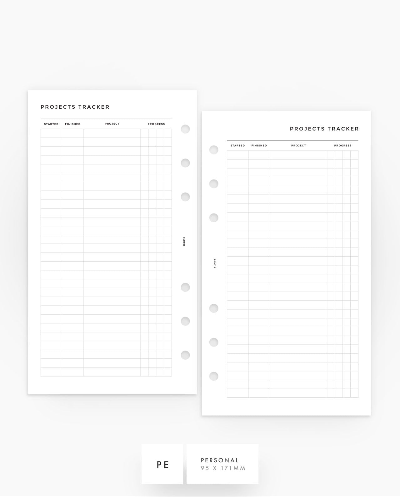 MN213 - Projects Tracker Planner Insert