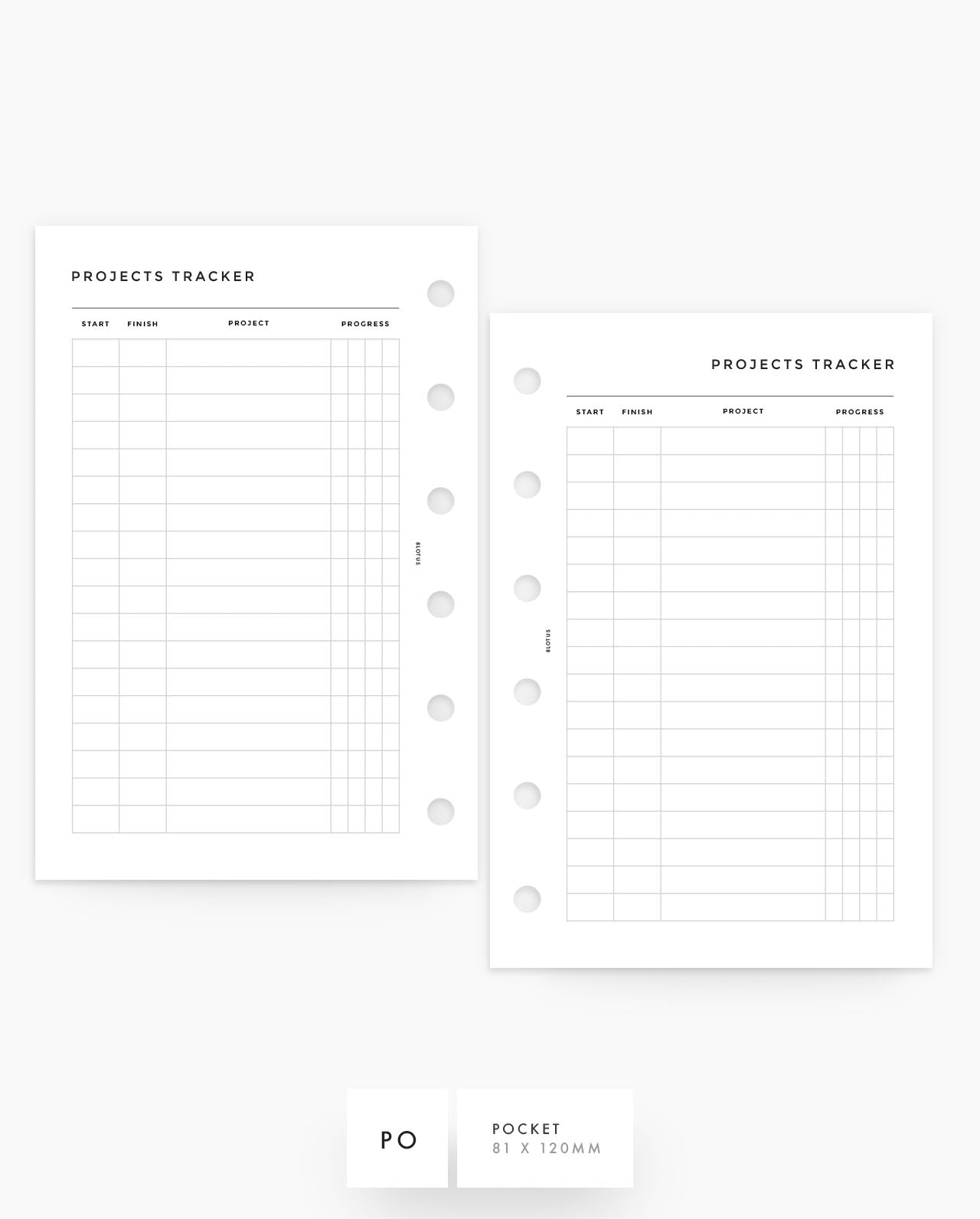 MN213 - Projects Tracker Planner Insert