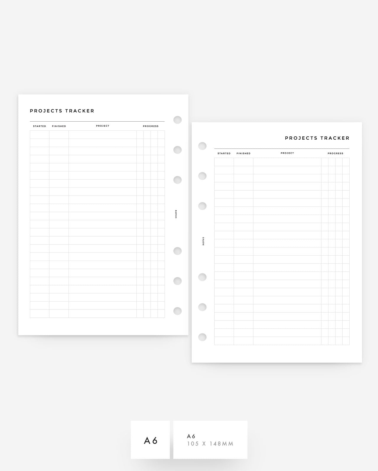 MN213 - Projects Tracker Planner Insert